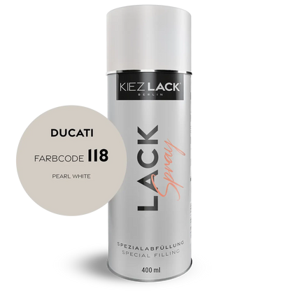 Kiezlack 1K Motorradlack Spraydose Ducati 118 PEARL WHITE