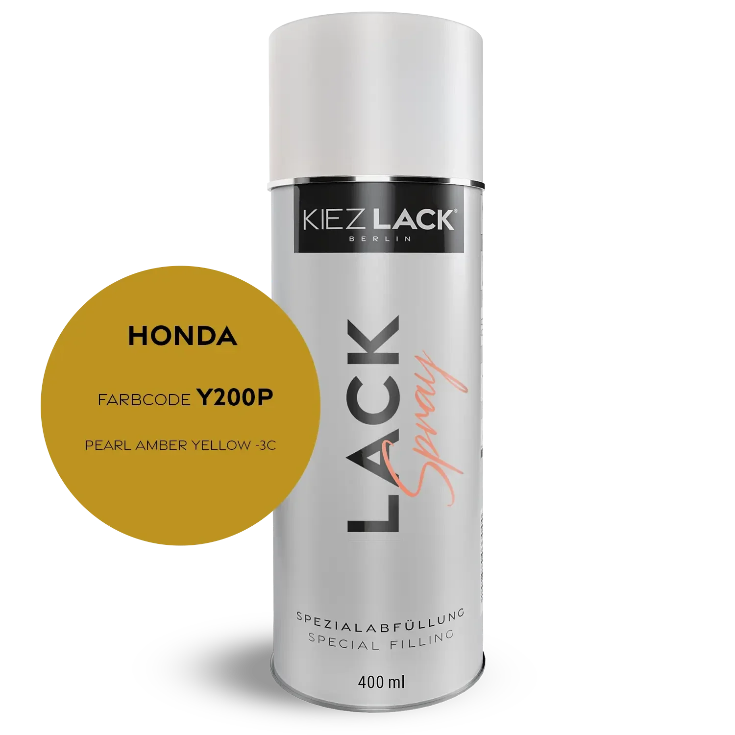 Kiezlack 1K Motorradlack Spraydose Honda Y200P PEARL AMBER YELLOW -3C