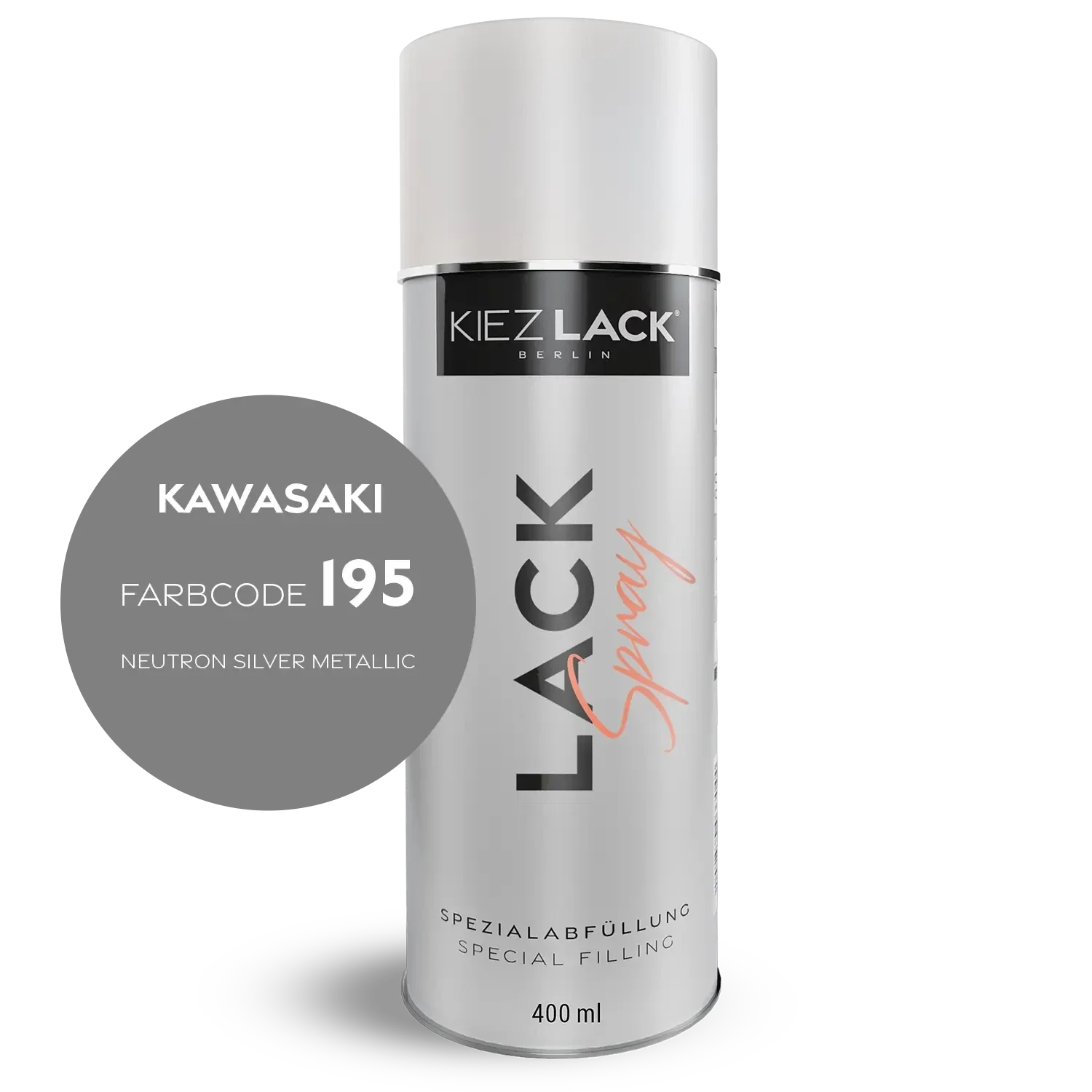 Kiezlack 1K Motorradlack Spraydose Kawasaki 195 NEUTRON SILVER METALLIC