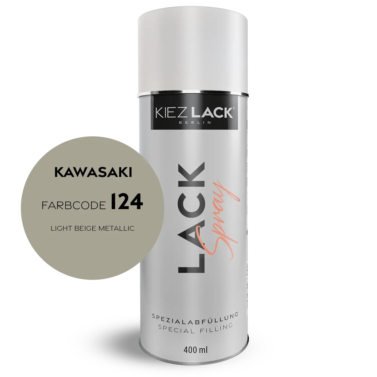 Kiezlack 1K Motorradlack Spraydose Kawasaki 124 LIGHT BEIGE METALLIC