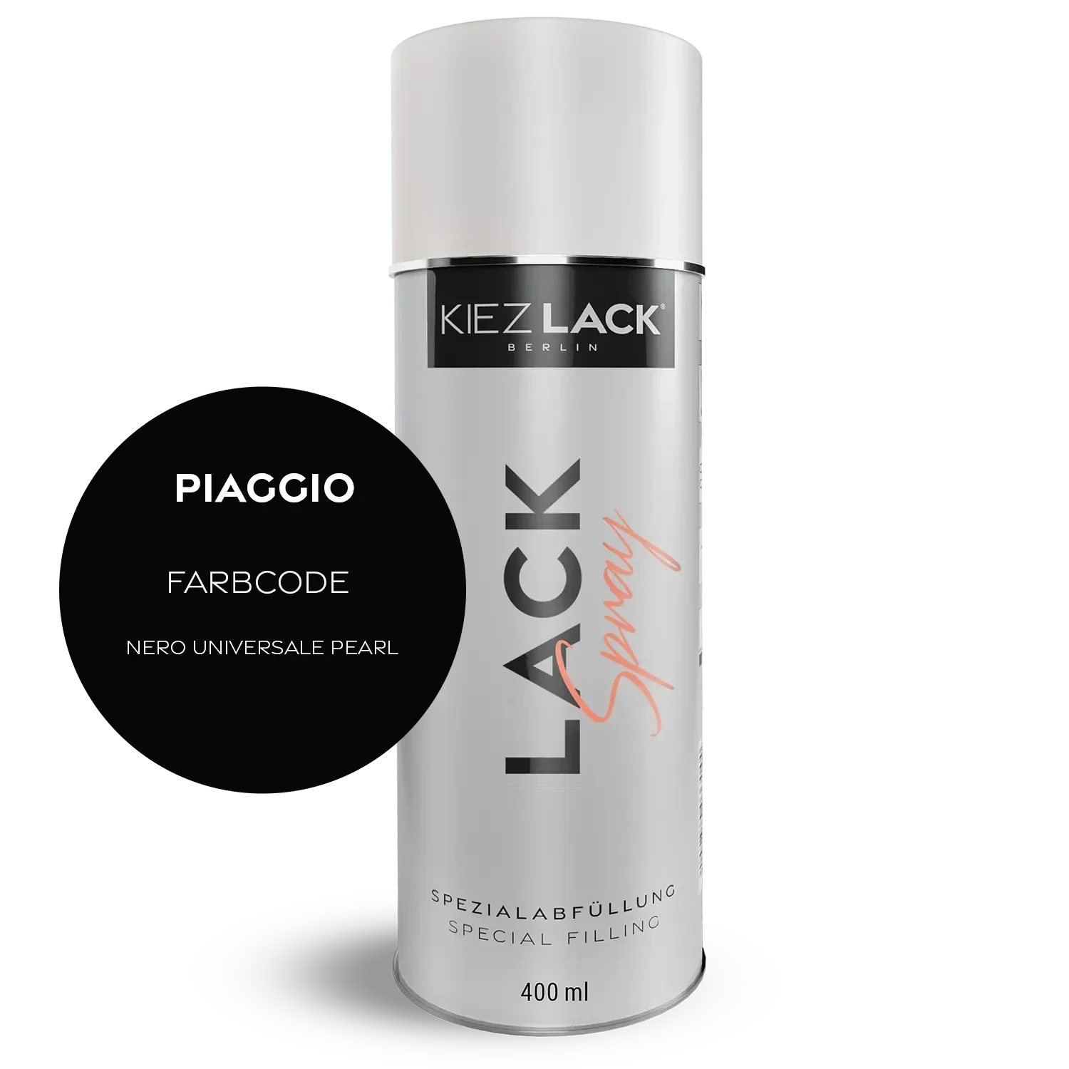 Kiezlack 1K Motorradlack Spraydose Piaggio 91/B NERO UNIVERSALE PEARL
