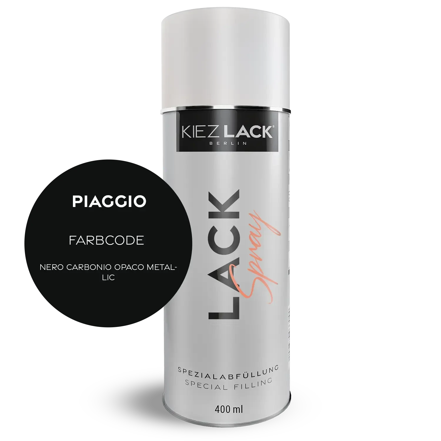 Kiezlack 1K Motorradlack Spraydose Piaggio 93/B NERO CARBONIO OPACO METALLIC