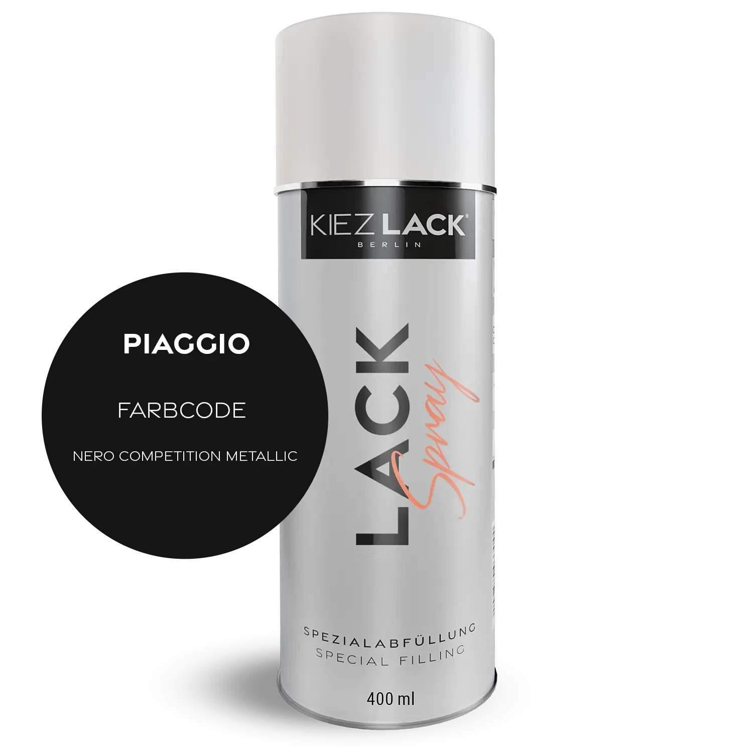 Kiezlack 1K Motorradlack Spraydose Piaggio 98/A NERO COMPETITION METALLIC