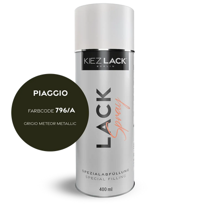 Kiezlack 1K Motorradlack Spraydose Piaggio 796/A GRIGIO METEOR METALLIC
