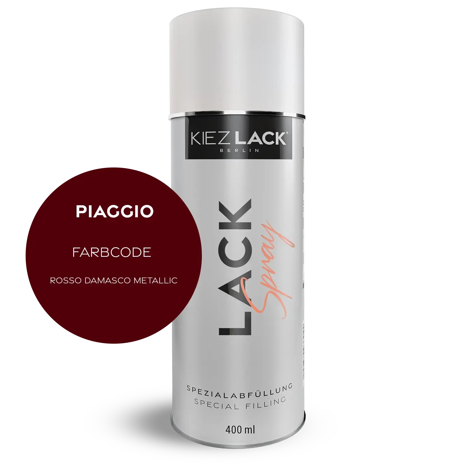 Kiezlack 1K Motorradlack Spraydose Piaggio 925 ROSSO DAMASCO METALLIC