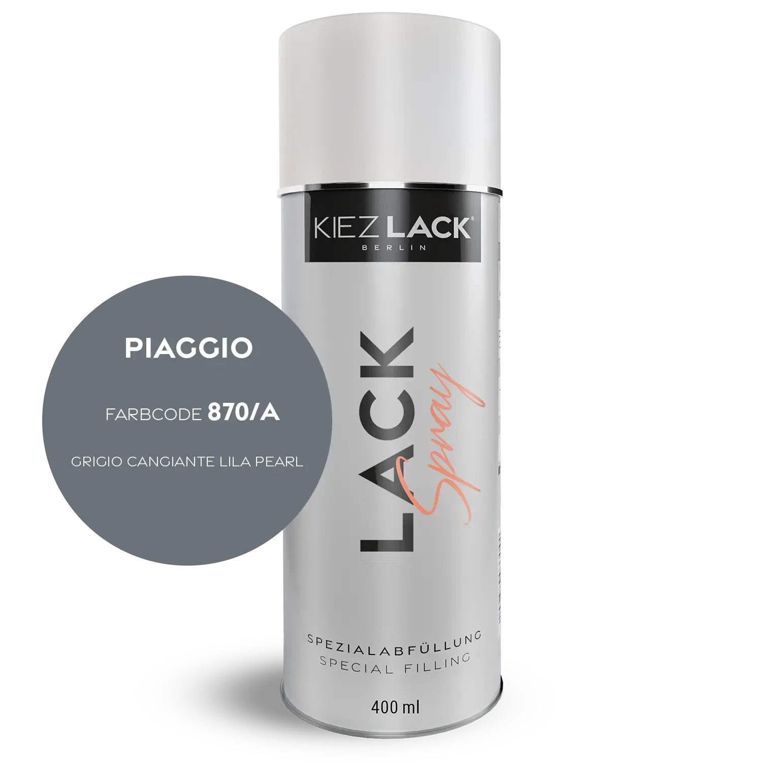 Kiezlack 1K Motorradlack Spraydose Piaggio 870/A GRIGIO CANGIANTE LILA PEARL