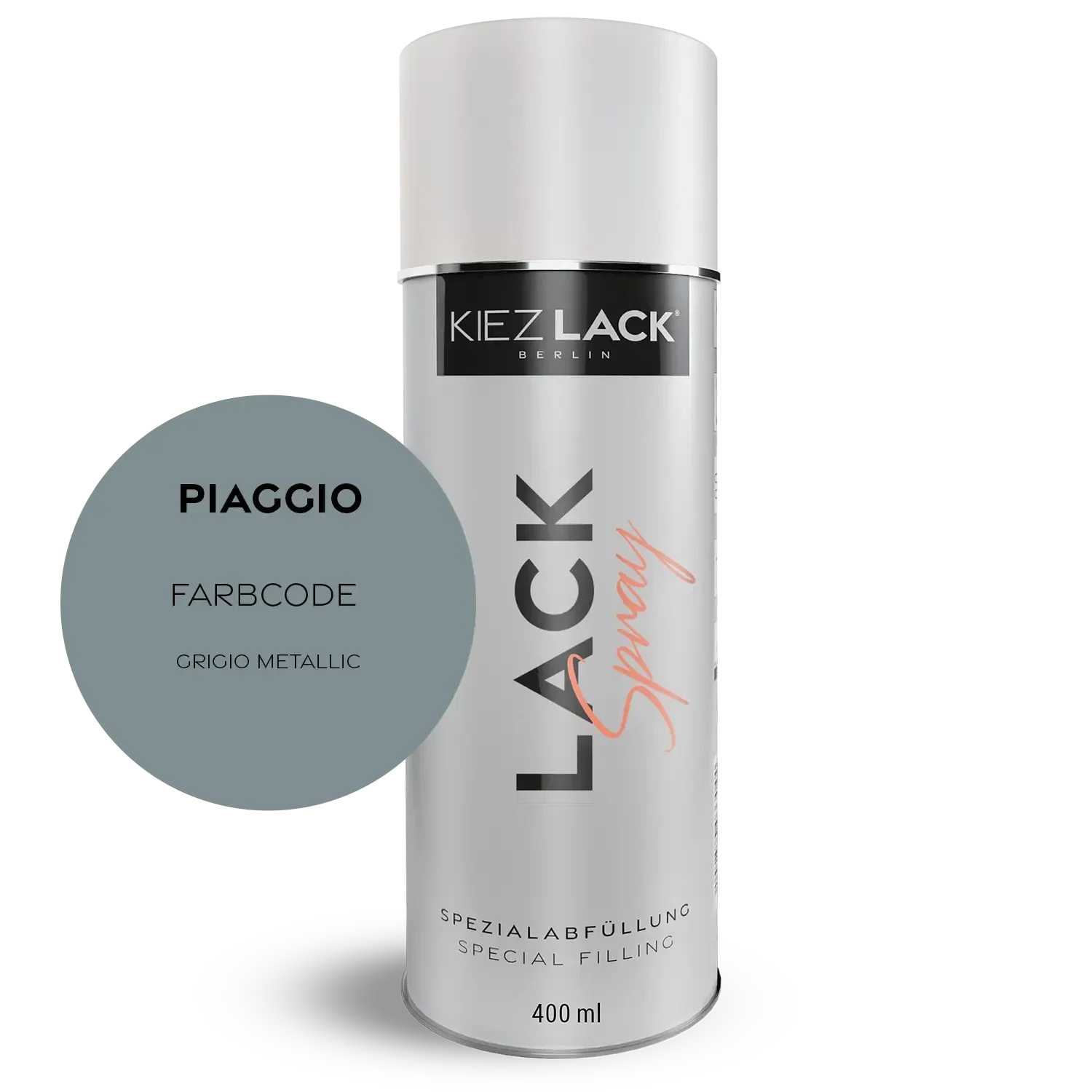 Kiezlack 1K Motorradlack Spraydose Piaggio 145 GRIGIO METALLIC