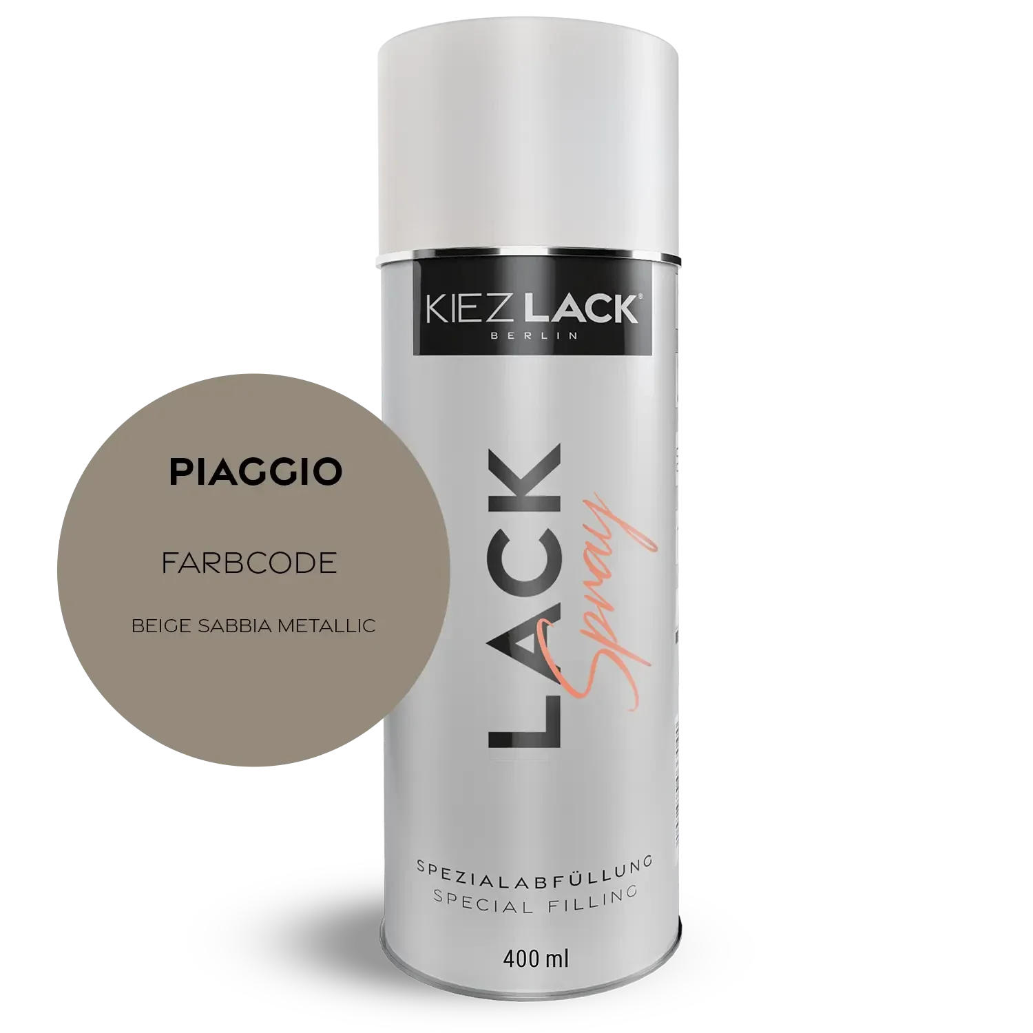 Kiezlack 1K Motorradlack Spraydose Piaggio Q1T BEIGE SABBIA METALLIC