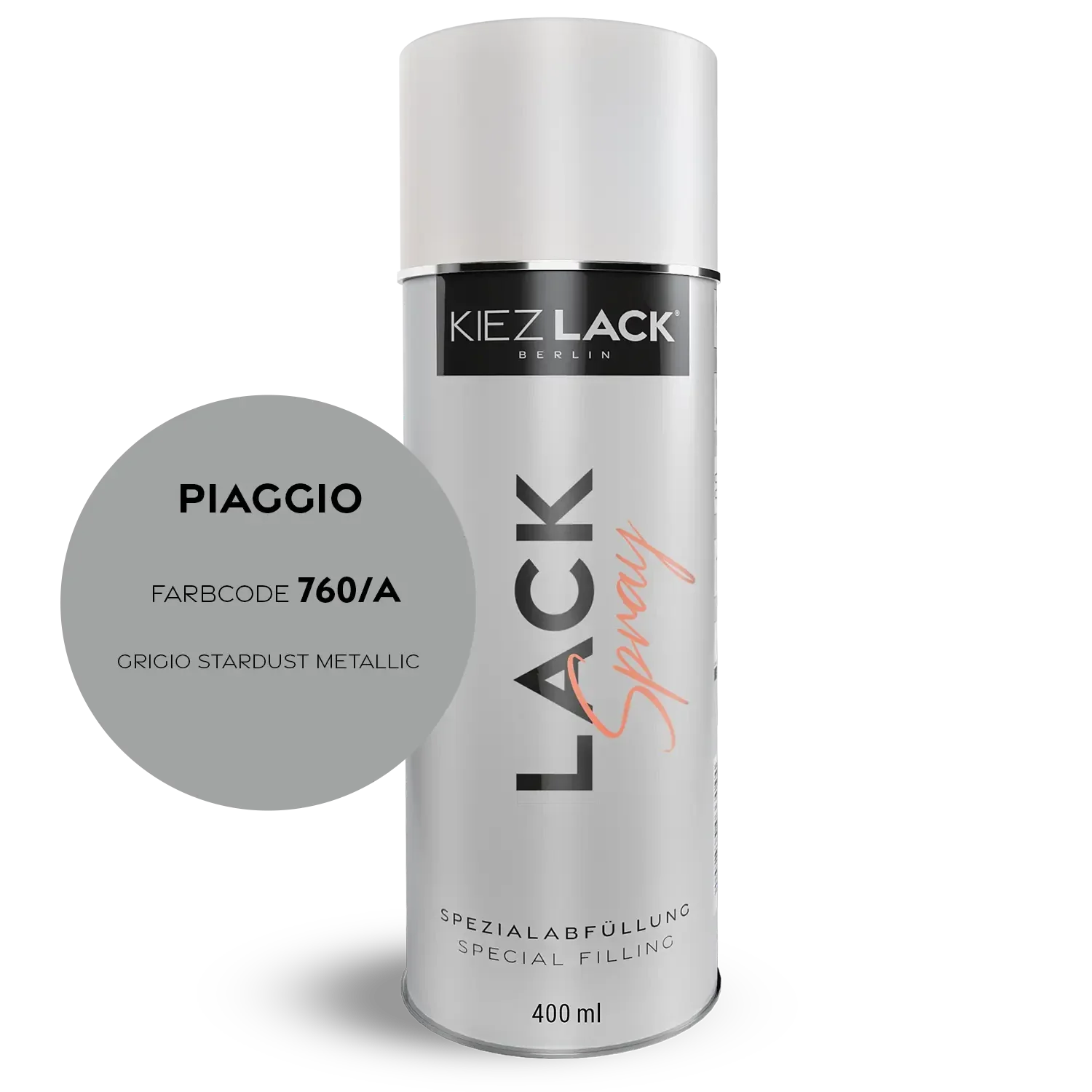 Kiezlack 1K Motorradlack Spraydose Piaggio 760/A GRIGIO STARDUST METALLIC