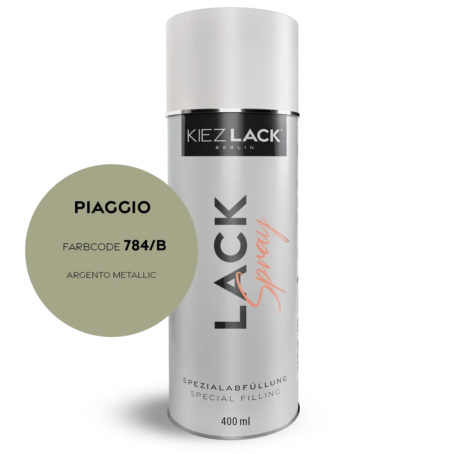 Kiezlack 1K Motorradlack Spraydose Piaggio 784/B ARGENTO METALLIC