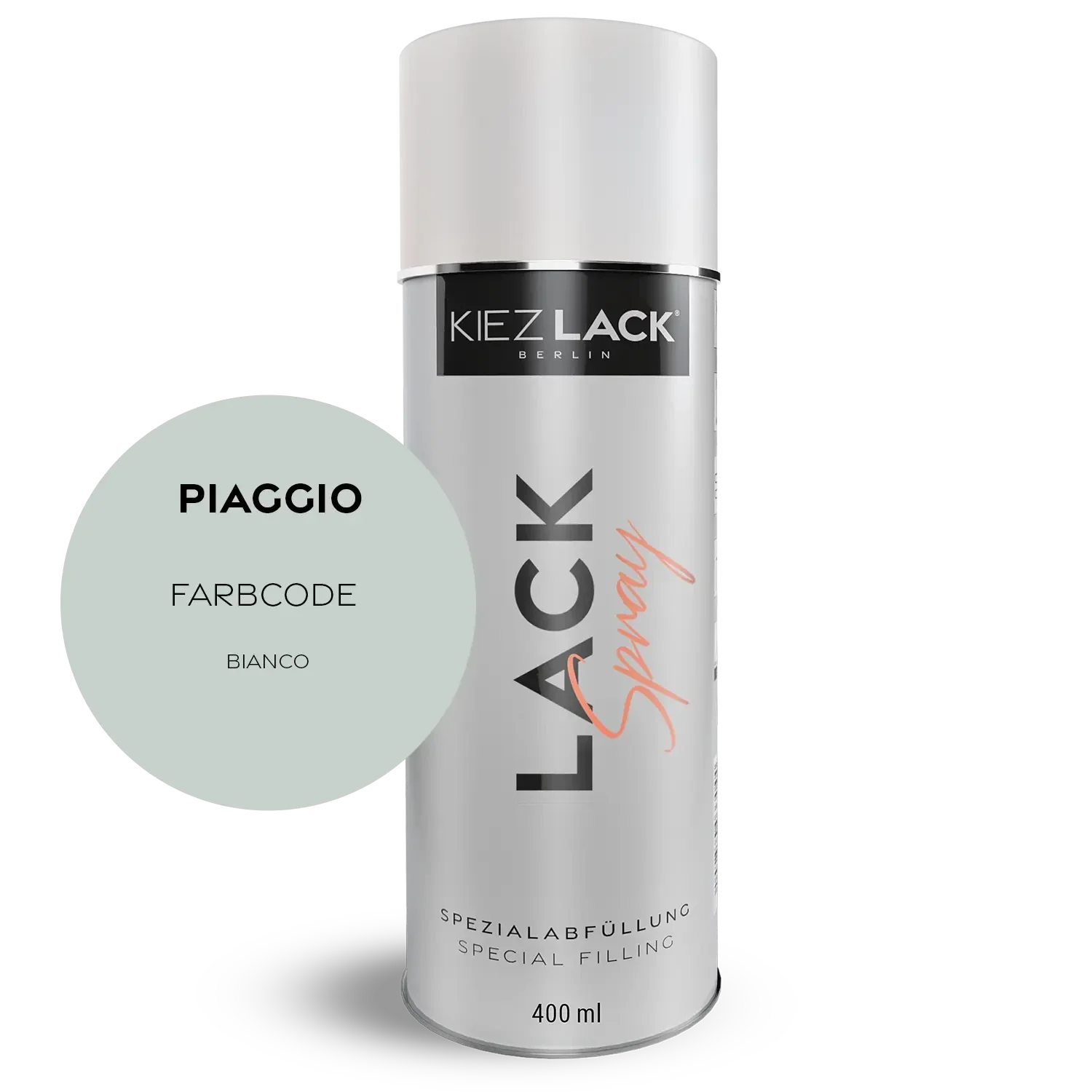 Kiezlack 1K Motorradlack Spraydose Piaggio W10 BIANCO