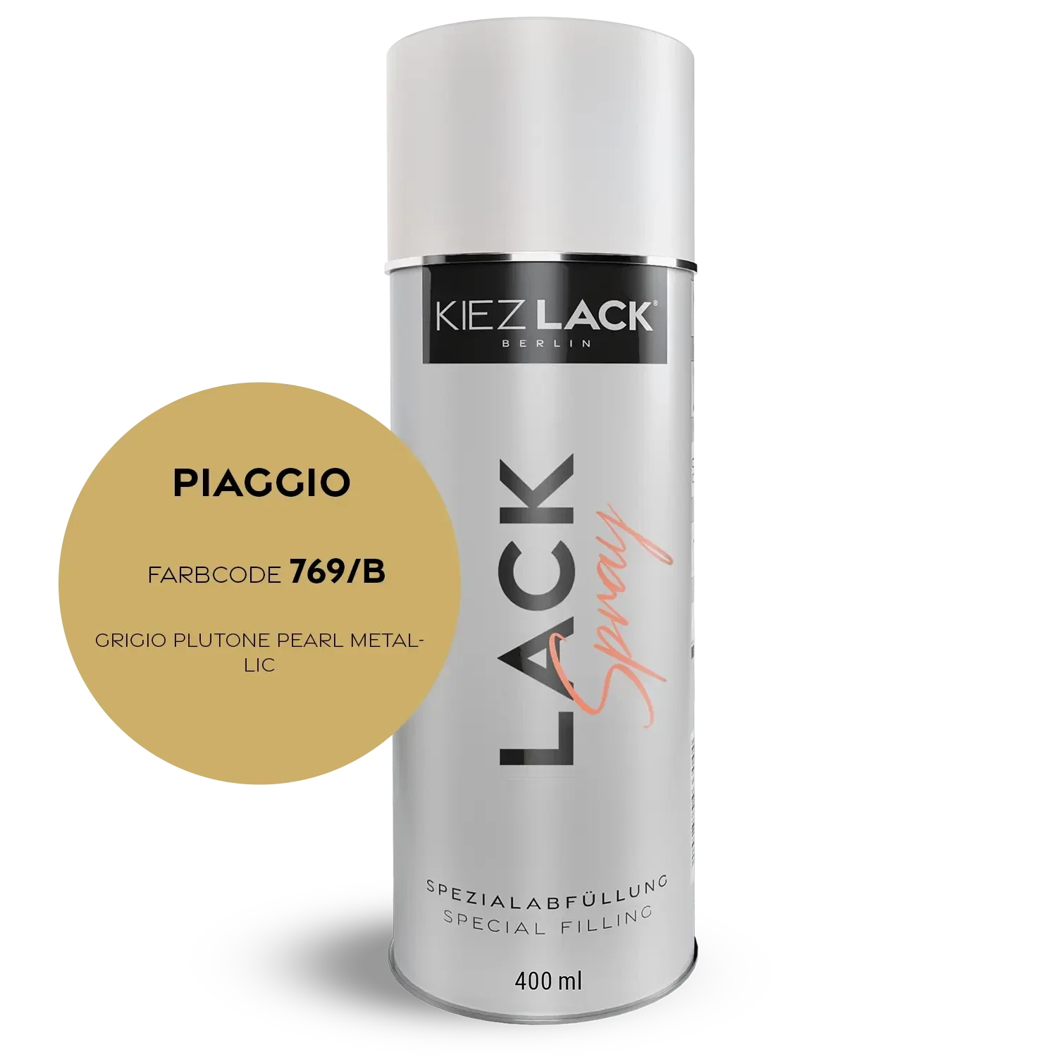 Kiezlack 1K Motorradlack Spraydose Piaggio 769/B GRIGIO PLUTONE PEARL METALLIC