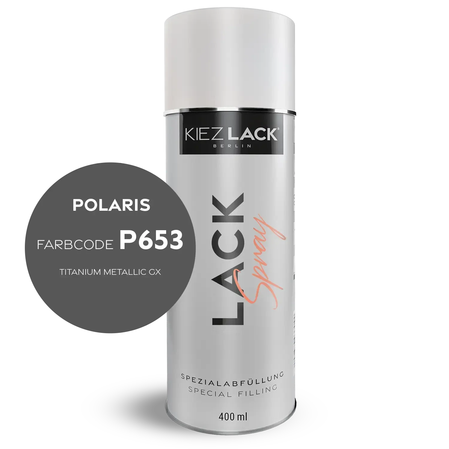 Kiezlack 1K Motorradlack Spraydose Polaris P653 TITANIUM METALLIC GX