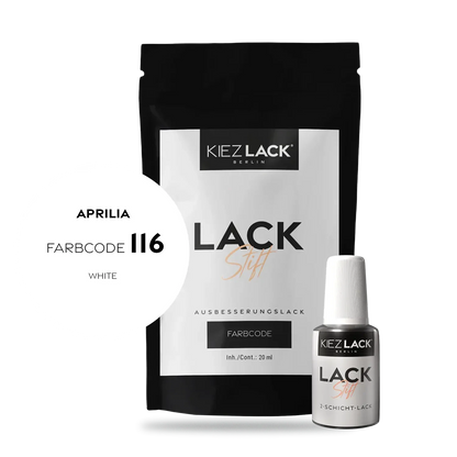 Kiezlack Motorradlack Lackstift Aprilia 116 WHITE