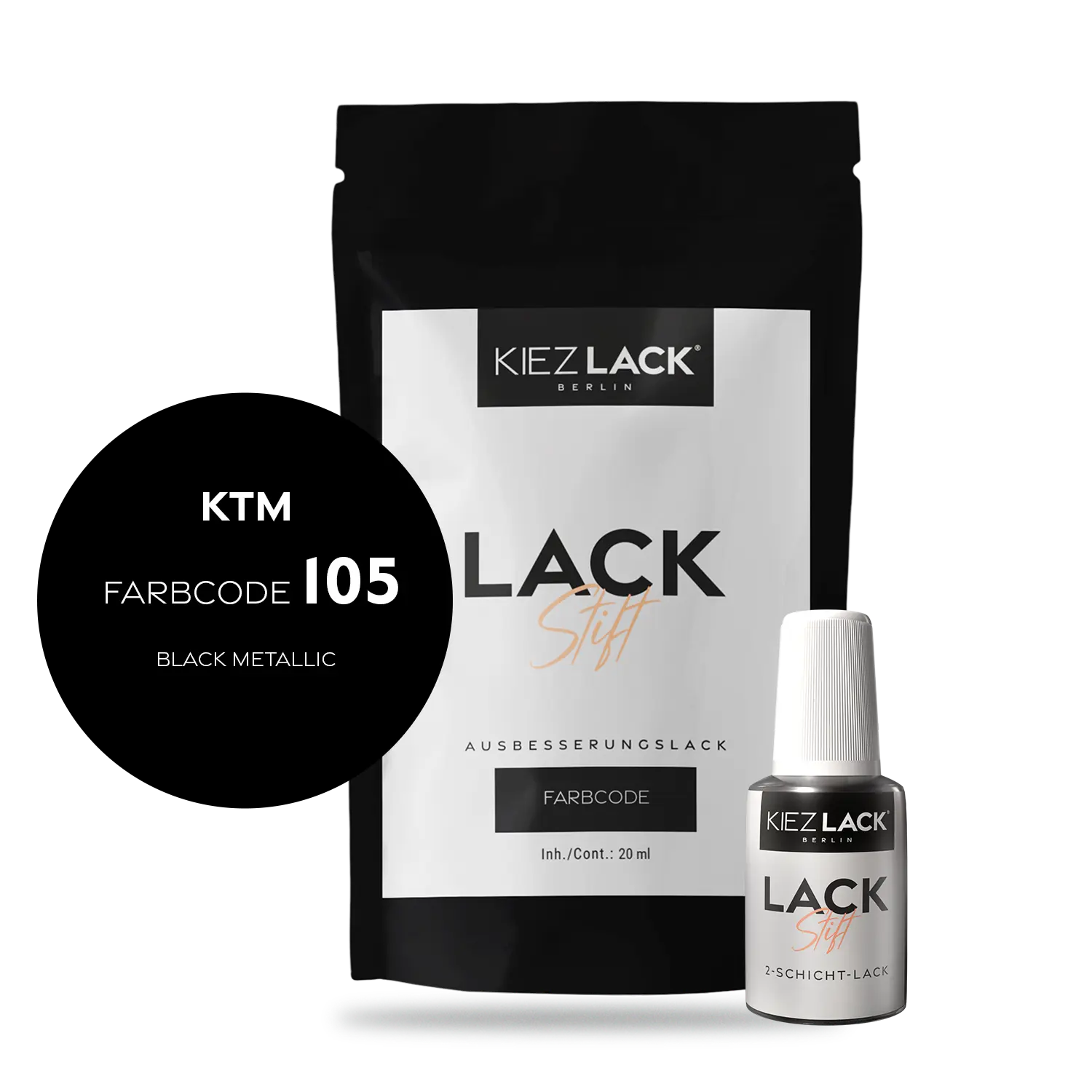 Kiezlack Motorradlack Lackstift KTM 105 BLACK METALLIC