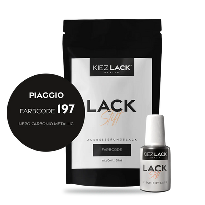 Kiezlack Motorradlack Lackstift Piaggio 197 NERO CARBONIO METALLIC
