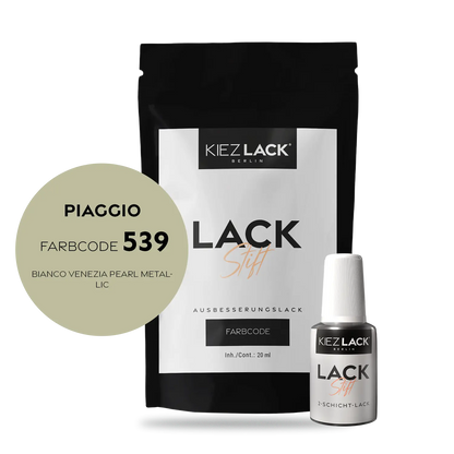 Kiezlack Motorradlack Lackstift Piaggio 539 BIANCO VENEZIA PEARL METALLIC