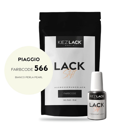 Kiezlack Motorradlack Lackstift Piaggio 566 BIANCO PERLA PEARL