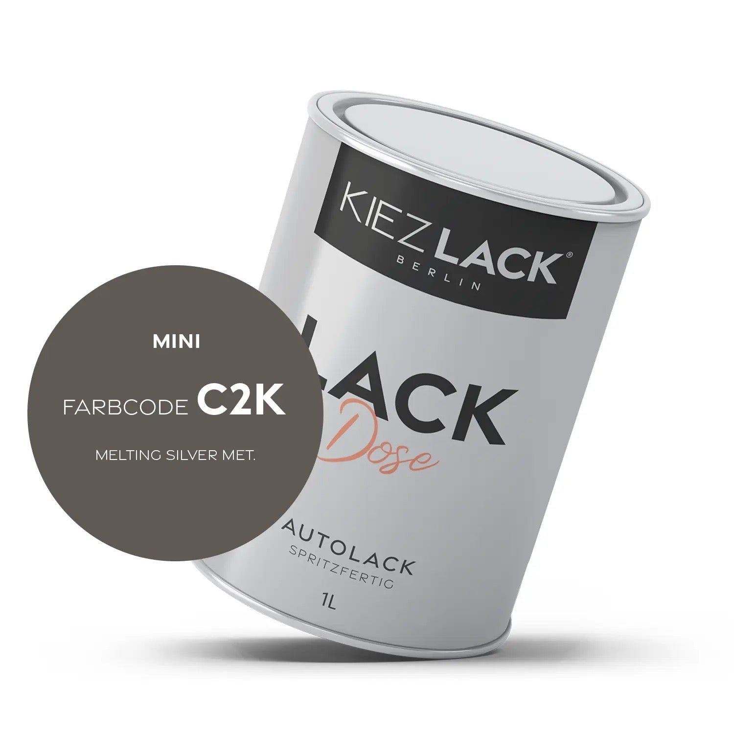 Kiezlack 1K Autolack Lackdose Basislack spritzfertig MINI C2K MELTING SILVER MET.