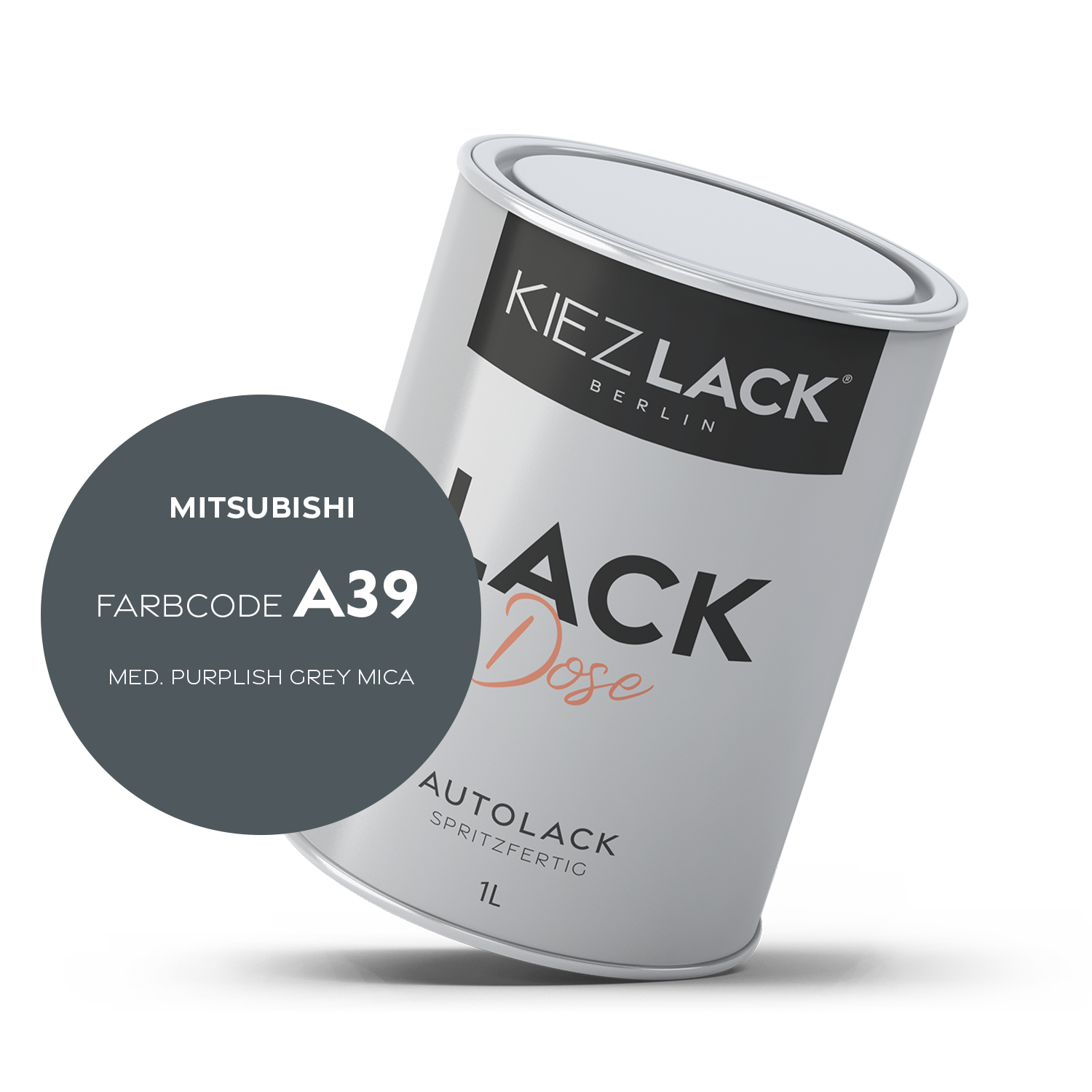 Kiezlack 1K Autolack Lackdose Basislack spritzfertig MITSUBISHI A39 MED. PURPLISH GREY MICA