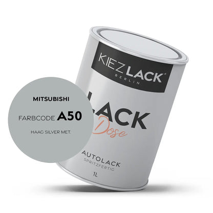 Kiezlack 1K Autolack Lackdose Basislack spritzfertig MITSUBISHI A50 HAAG SILVER MET.