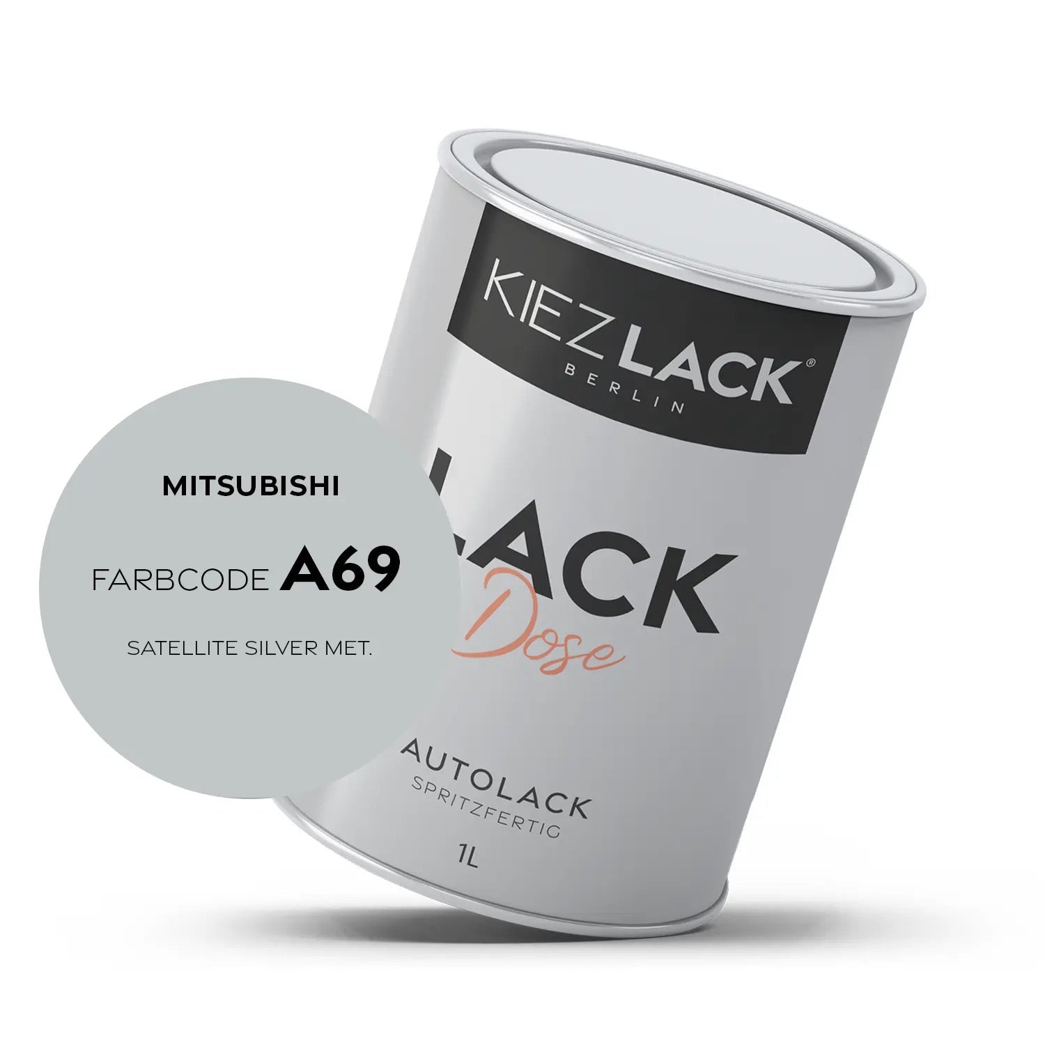 Kiezlack 1K Autolack Lackdose Basislack spritzfertig MITSUBISHI A69 SATELLITE SILVER MET.