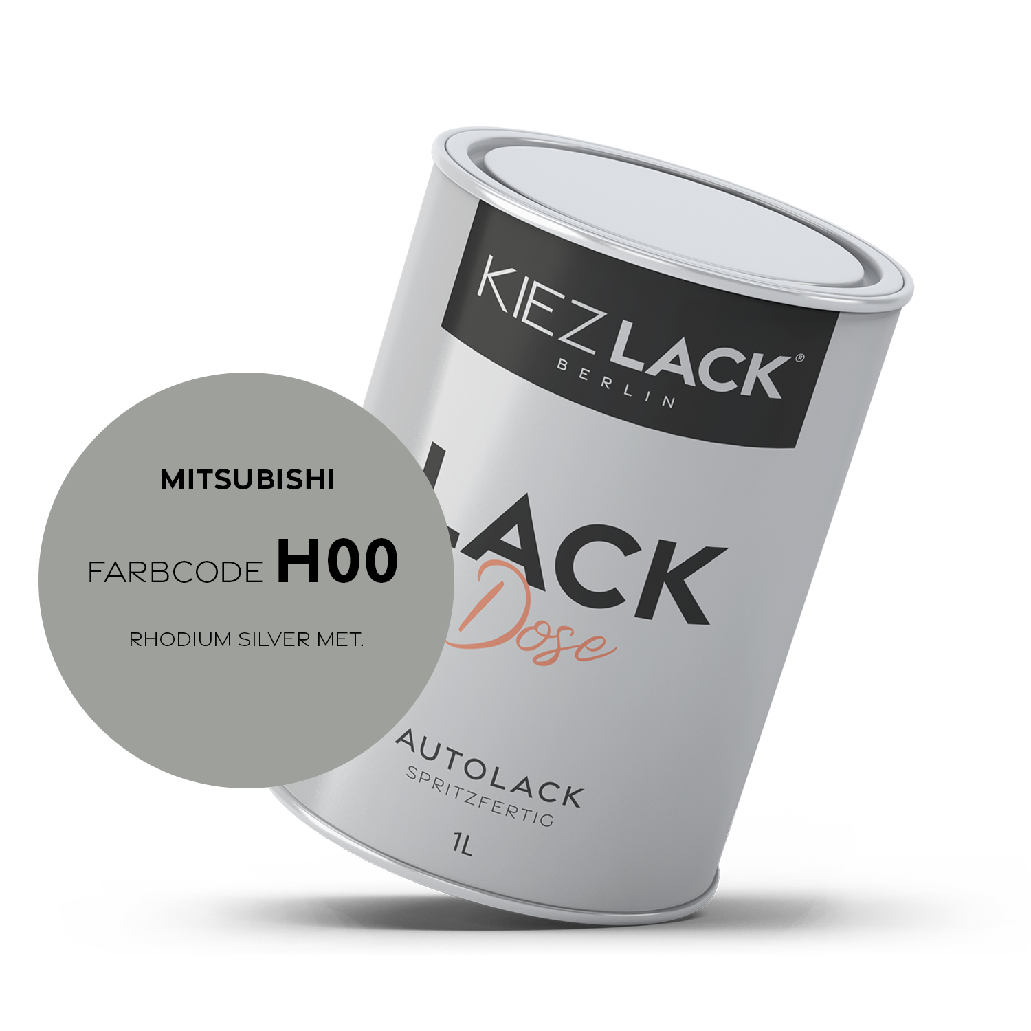 Kiezlack 1K Autolack Lackdose Basislack spritzfertig MITSUBISHI H00 RHODIUM SILVER MET.