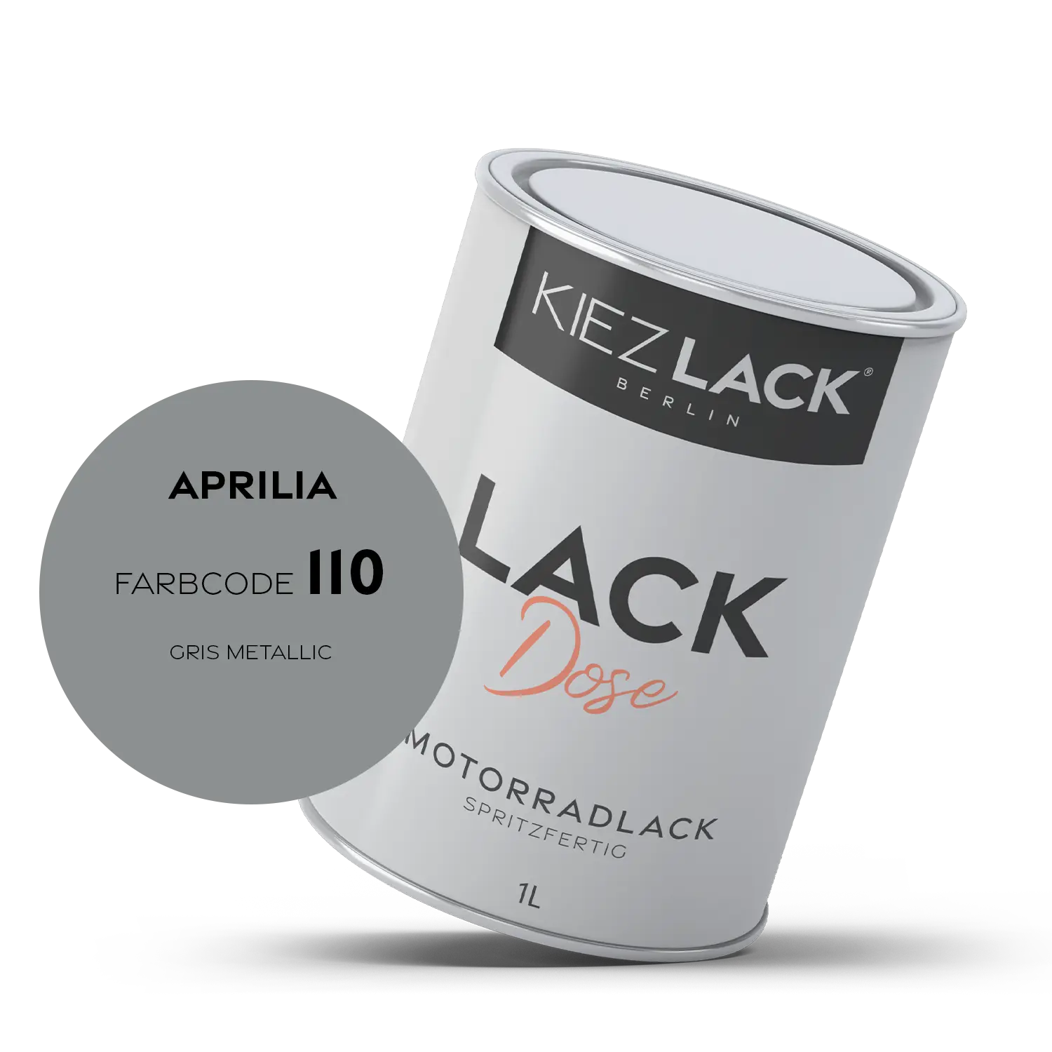 Kiezlack 1K Motorradlack Basislack Lackdose Aprilia 110 GRIS METALLIC