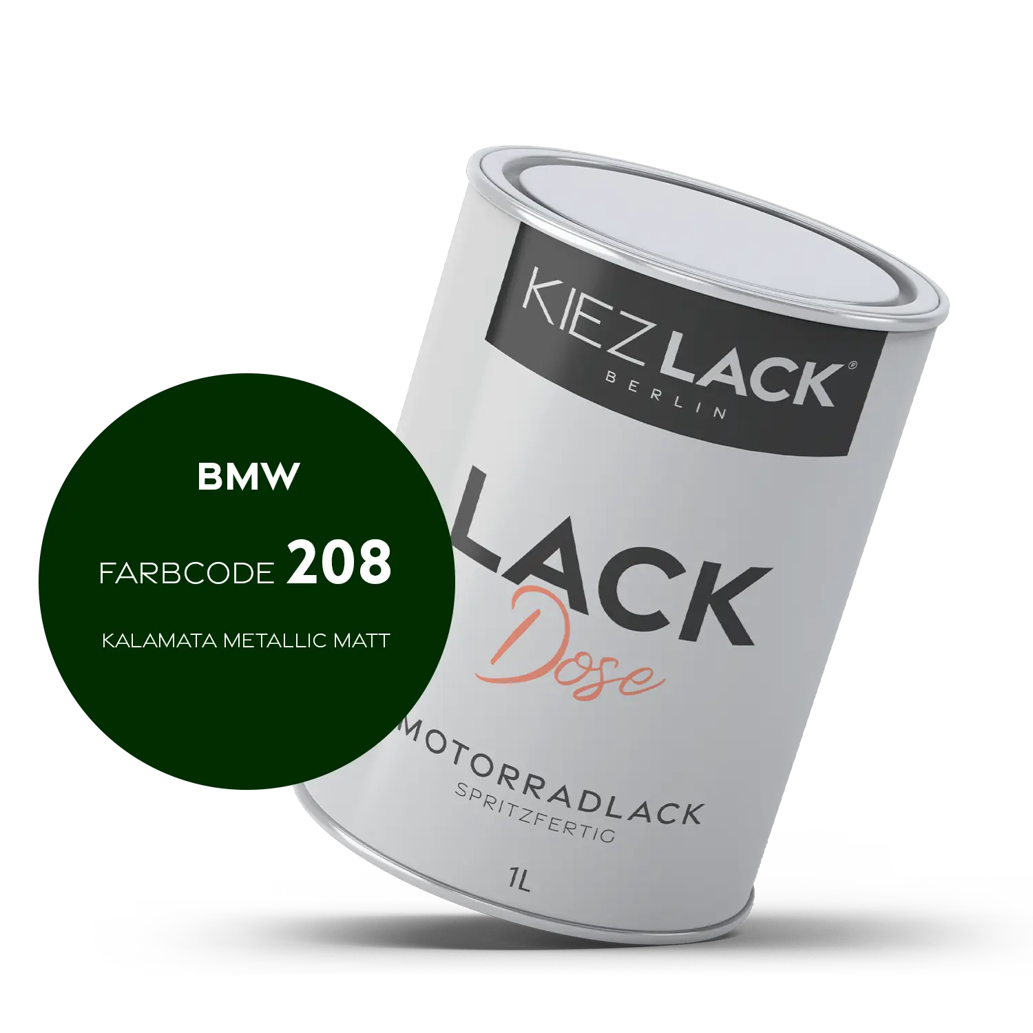 Kiezlack 1K Motorradlack Basislack Lackdose BMW 208 KALAMATA METALLIC MATT