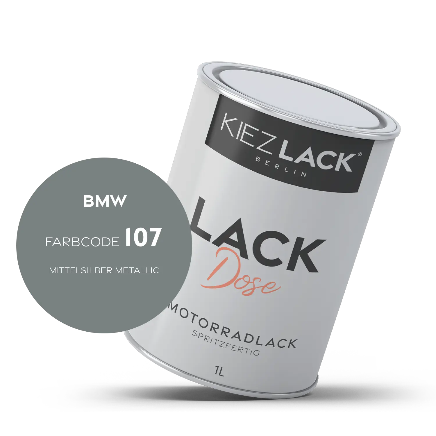 Kiezlack 1K Motorradlack Basislack Lackdose BMW 107 MITTELSILBER METALLIC