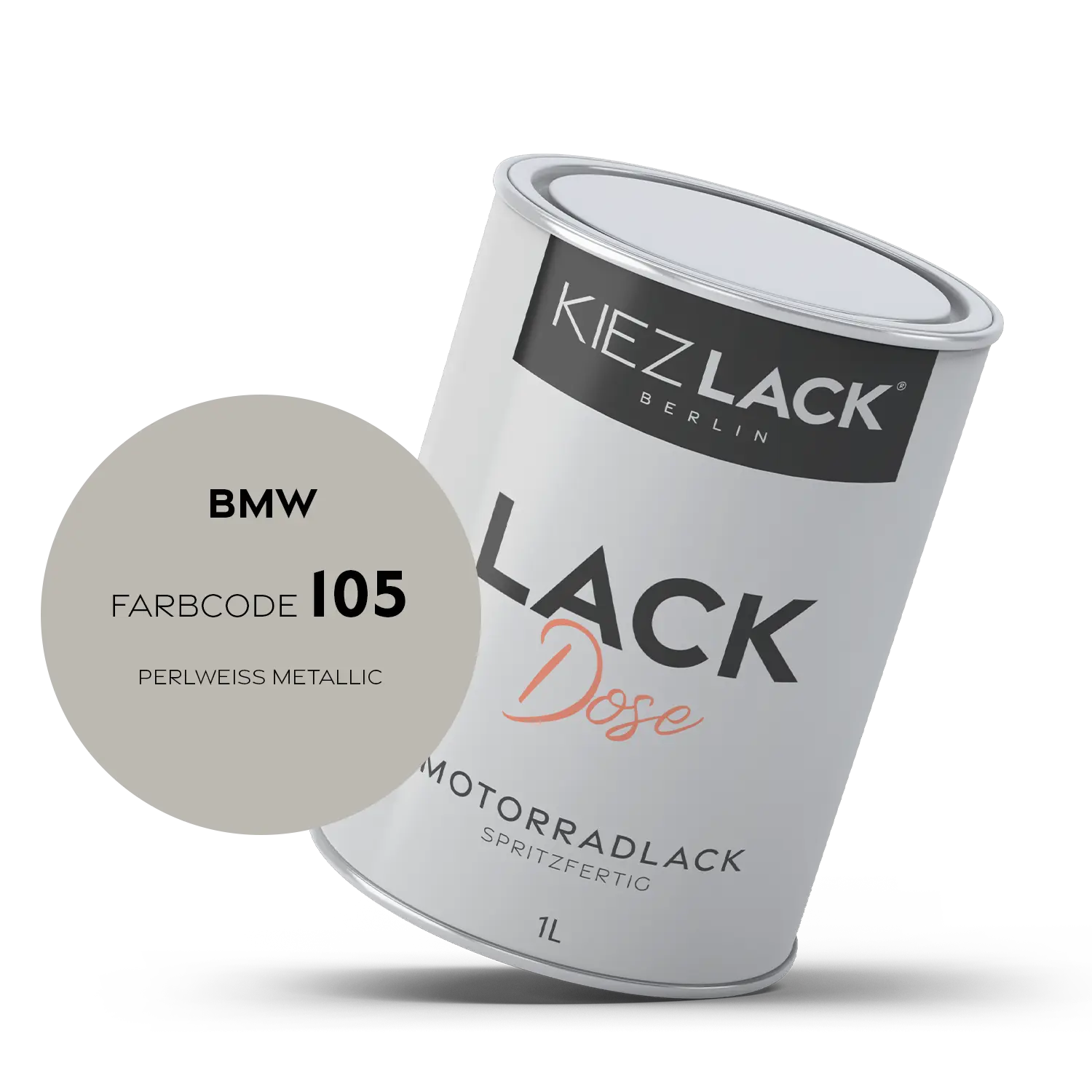 Kiezlack 1K Motorradlack Basislack Lackdose BMW 105 PERLWEISS METALLIC