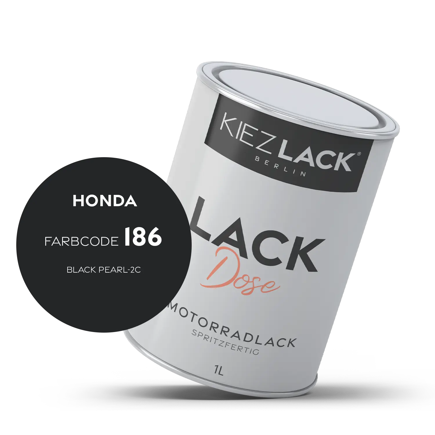 Kiezlack 1K Motorradlack Basislack Lackdose Honda 186 BLACK PEARL-2C