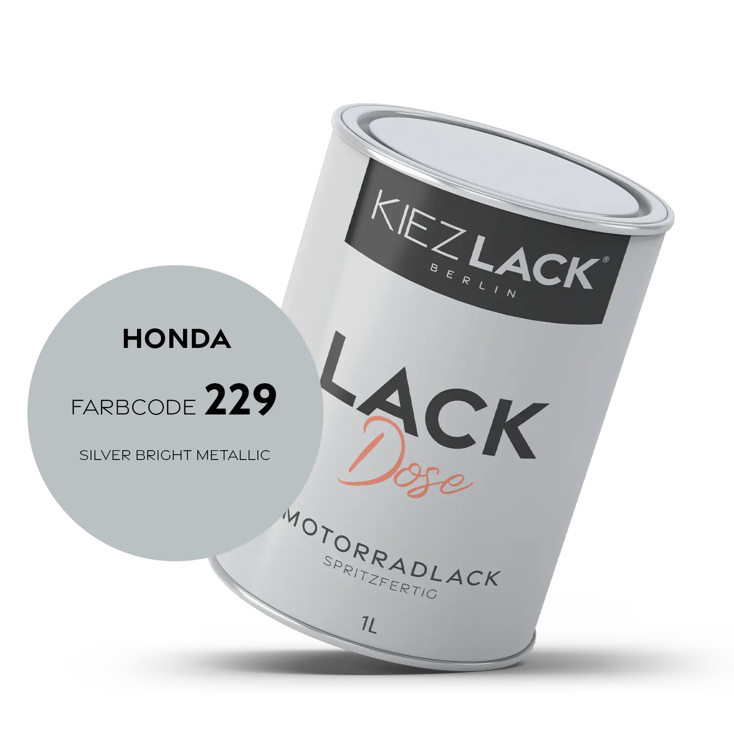 Kiezlack 1K Motorradlack Basislack Lackdose Honda 229 SILVER BRIGHT METALLIC