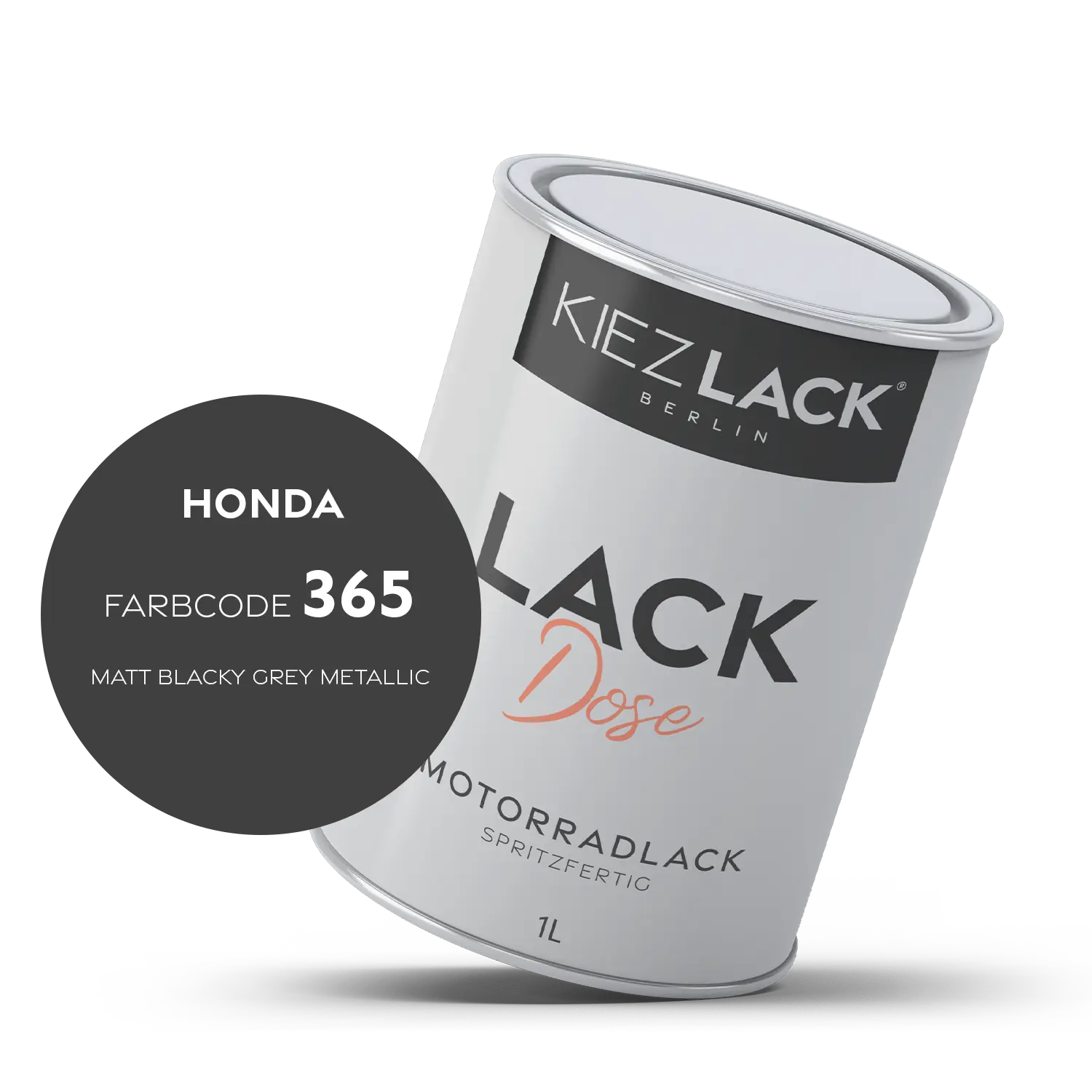Kiezlack 1K Motorradlack Basislack Lackdose Honda 365 MATT BLACKY GREY METALLIC