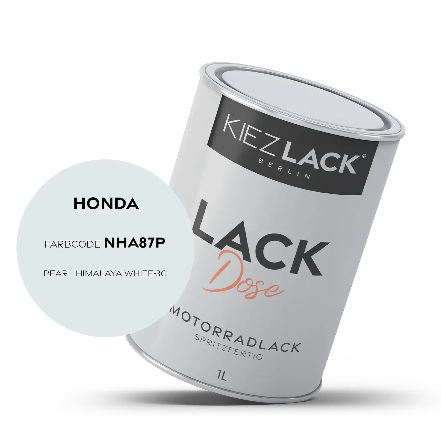 Kiezlack 1K Motorradlack Basislack Lackdose Honda NHA87P PEARL HIMALAYA WHITE-3C