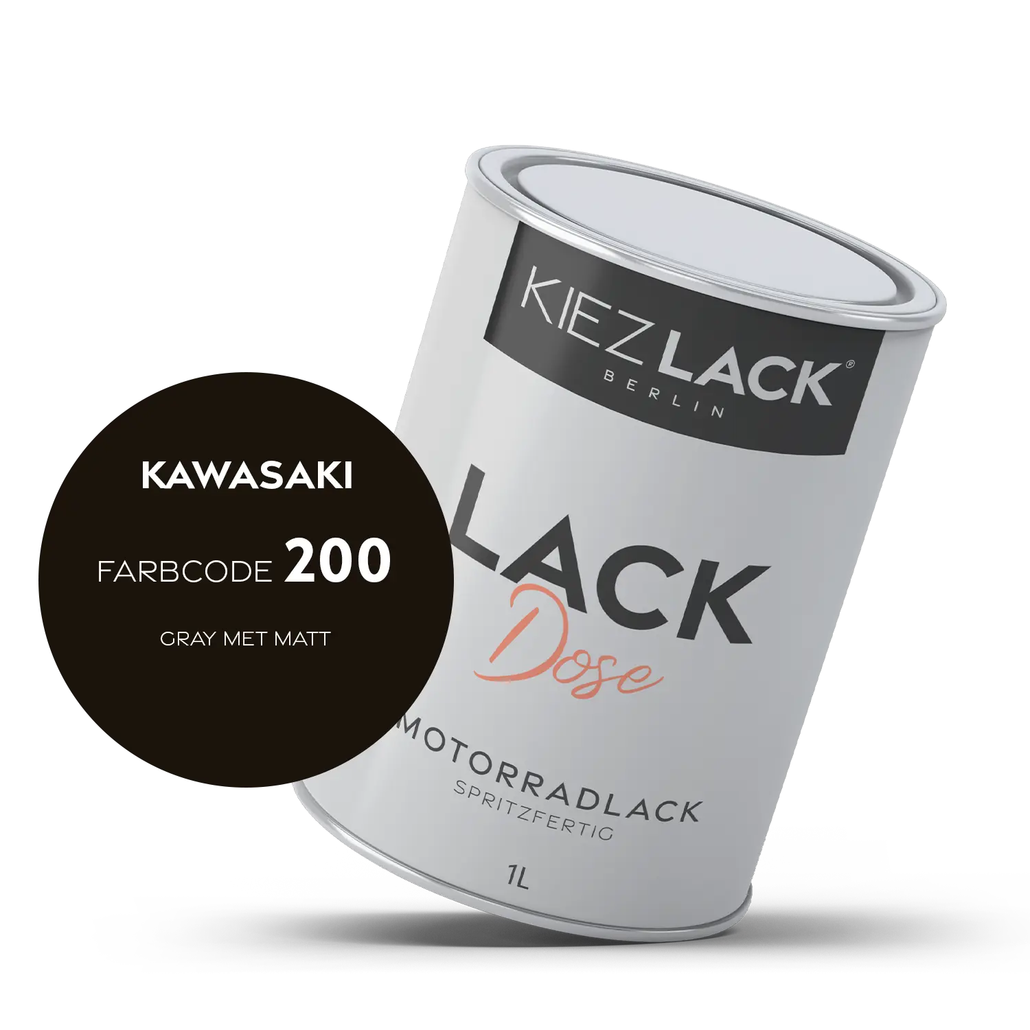 Kiezlack 1K Motorradlack Basislack Lackdose Kawasaki 200 GRAY MET MATT