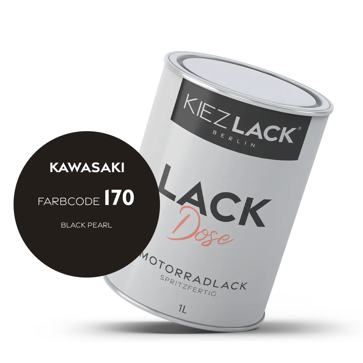 Kiezlack 1K Motorradlack Basislack Lackdose Kawasaki 170 BLACK PEARL
