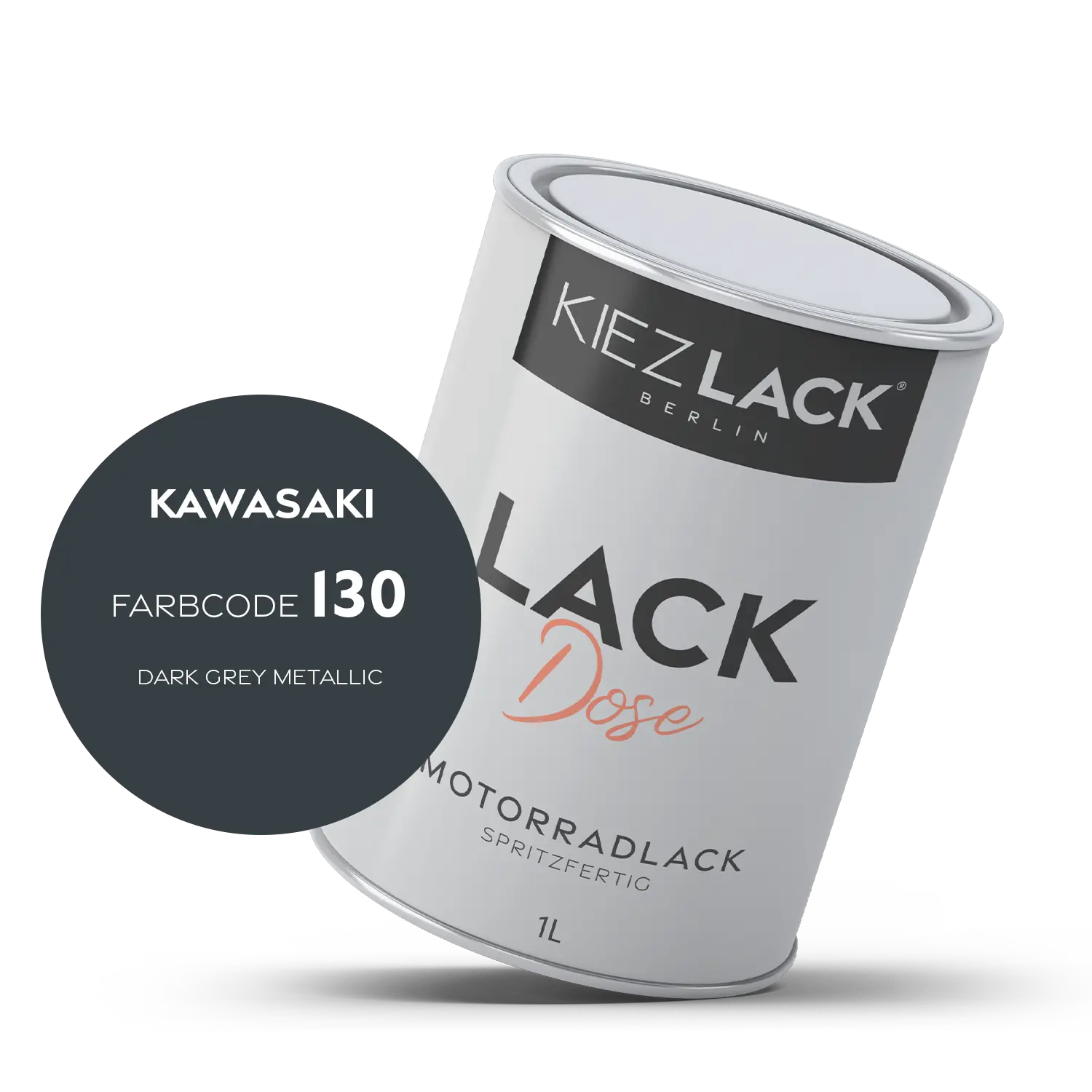 Kiezlack 1K Motorradlack Basislack Lackdose Kawasaki 130 DARK GREY METALLIC
