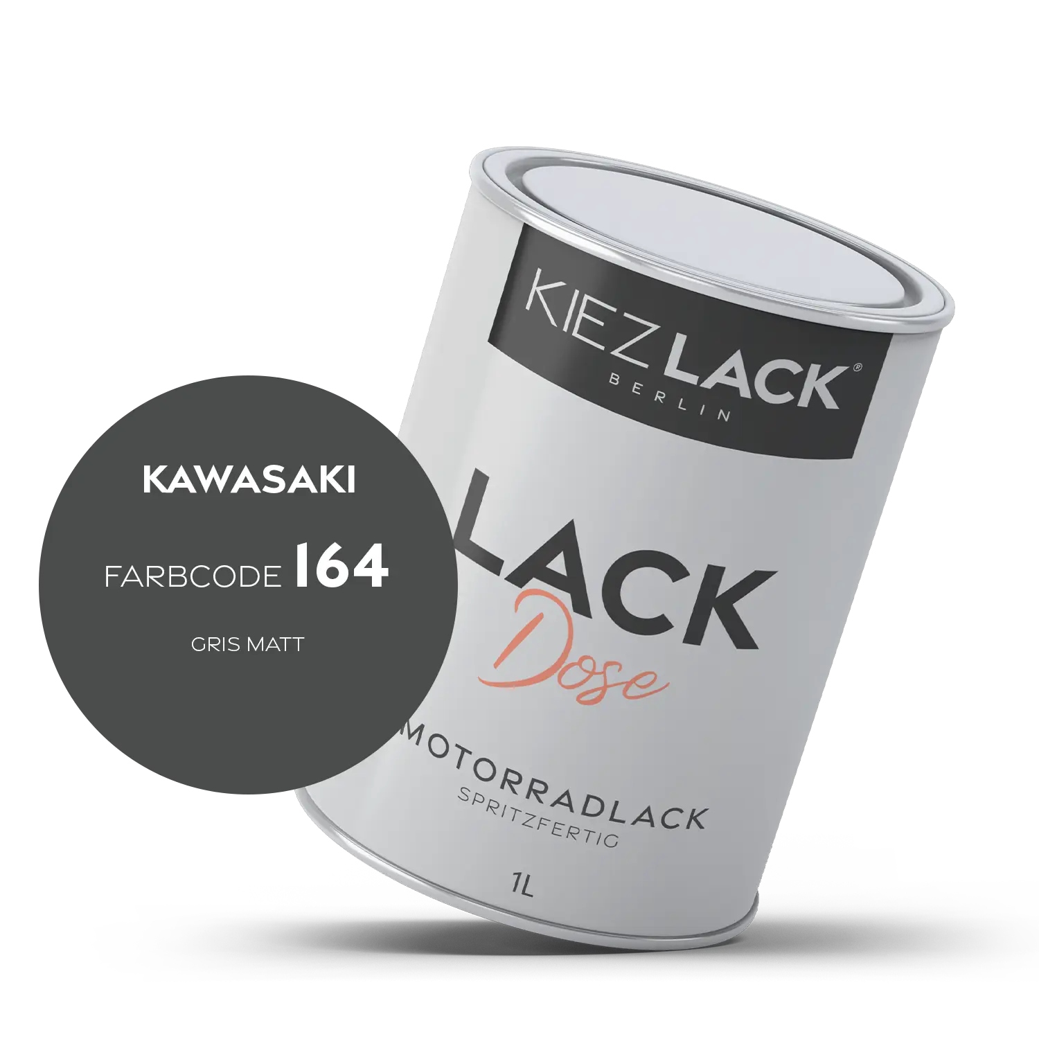 Kiezlack 1K Motorradlack Basislack Lackdose Kawasaki 164 GRIS MATT