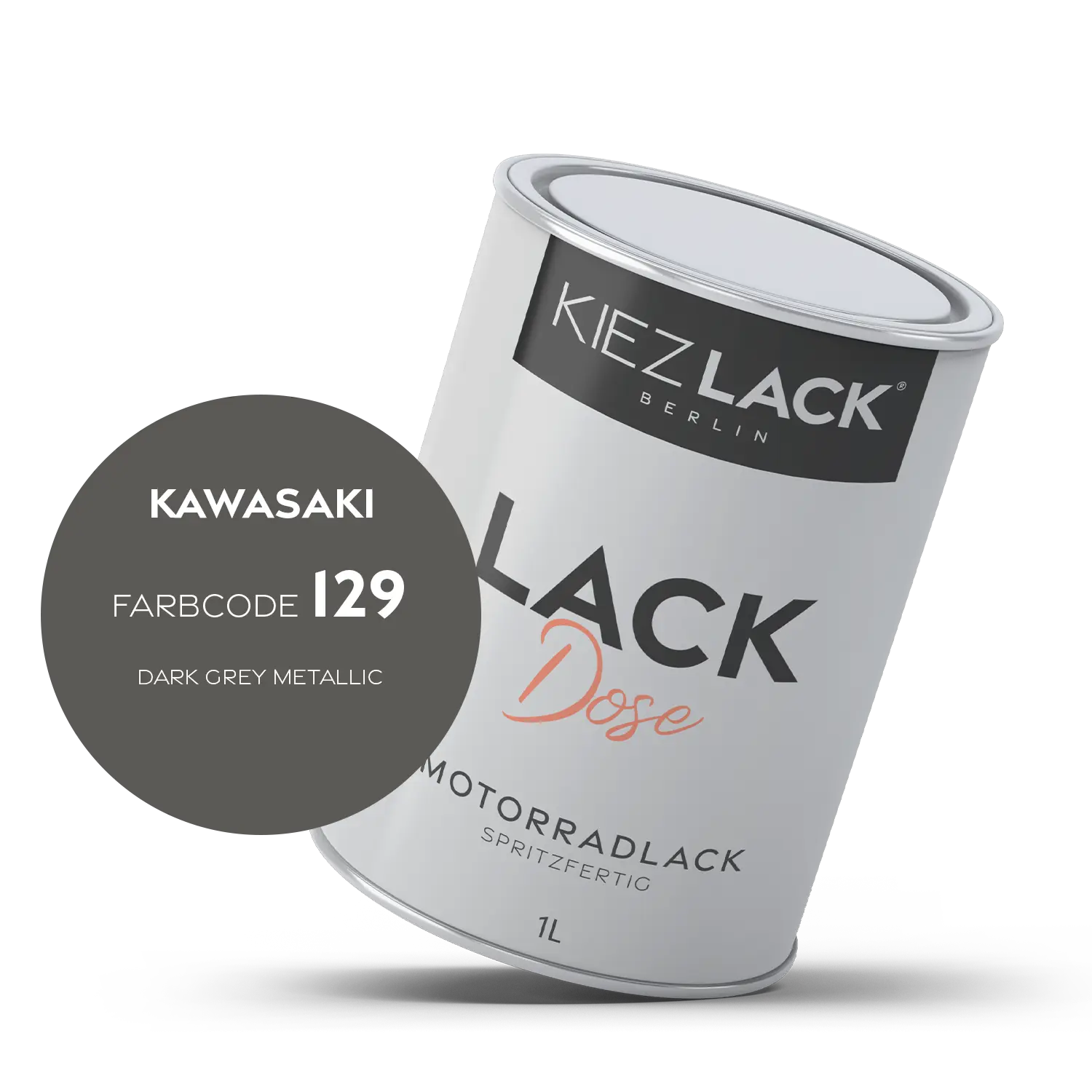Kiezlack 1K Motorradlack Basislack Lackdose Kawasaki 129 DARK GREY METALLIC