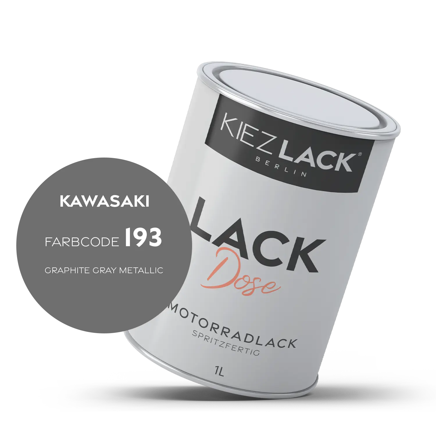 Kiezlack 1K Motorradlack Basislack Lackdose Kawasaki 193 GRAPHITE GRAY METALLIC