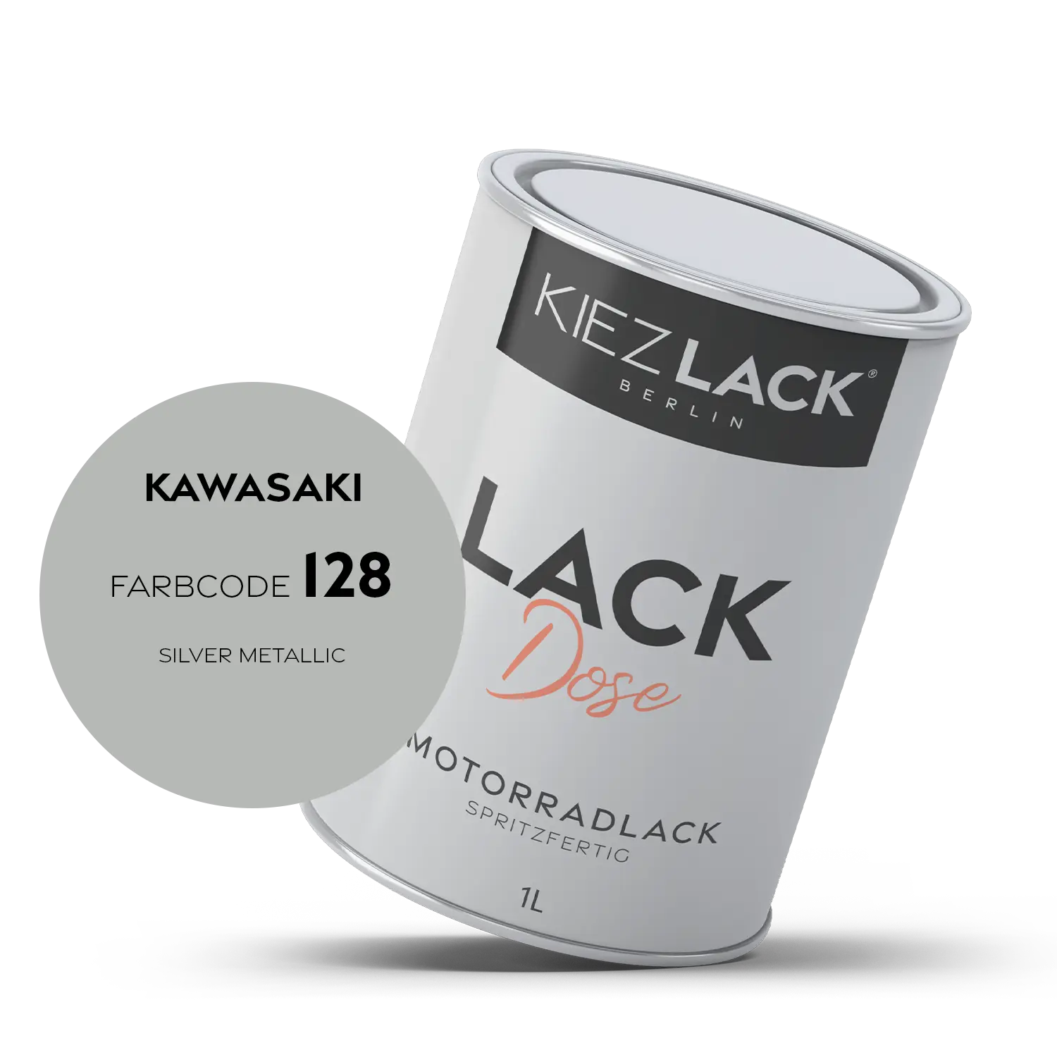 Kiezlack 1K Motorradlack Basislack Lackdose Kawasaki 128 SILVER METALLIC