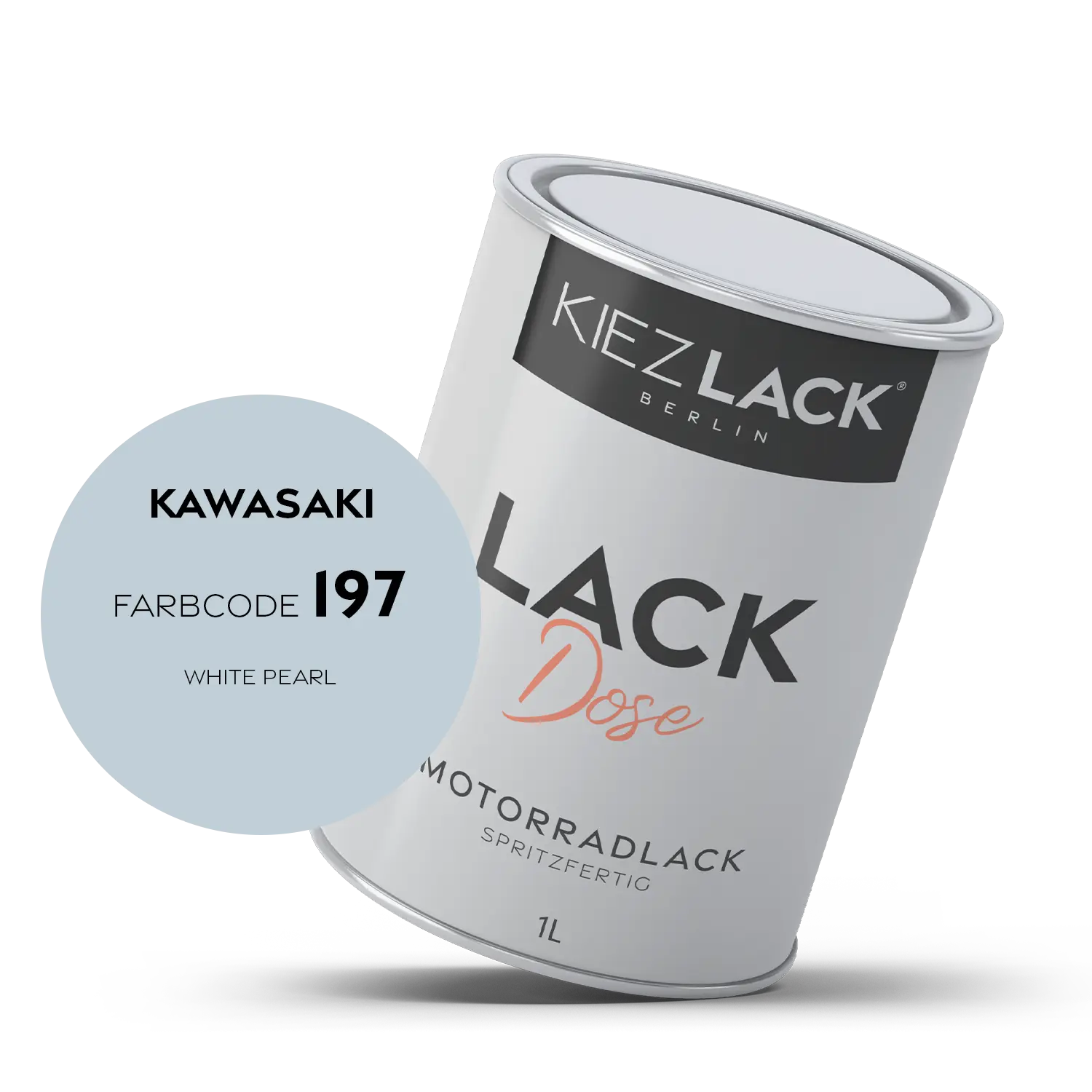 Kiezlack 1K Motorradlack Basislack Lackdose Kawasaki 197 WHITE PEARL