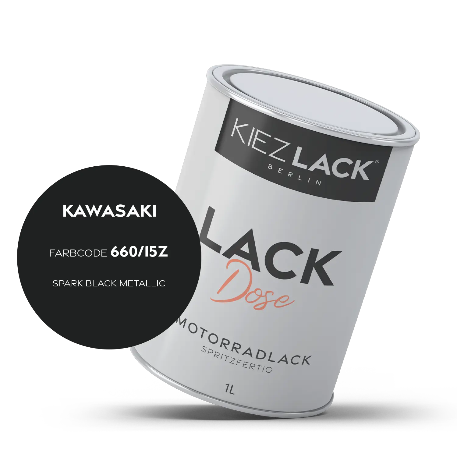 Kiezlack 1K Motorradlack Basislack Lackdose Kawasaki 660/15Z SPARK BLACK METALLIC