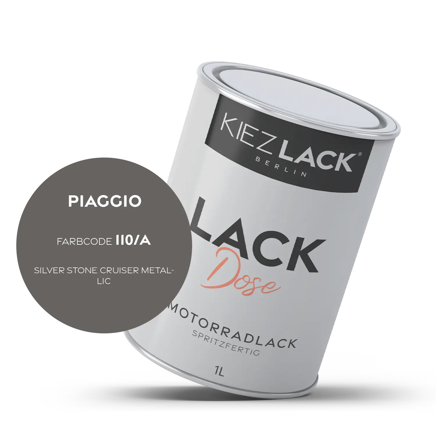 Kiezlack 1K Motorradlack Basislack Lackdose Piaggio 110/A SILVER STONE CRUISER METALLIC