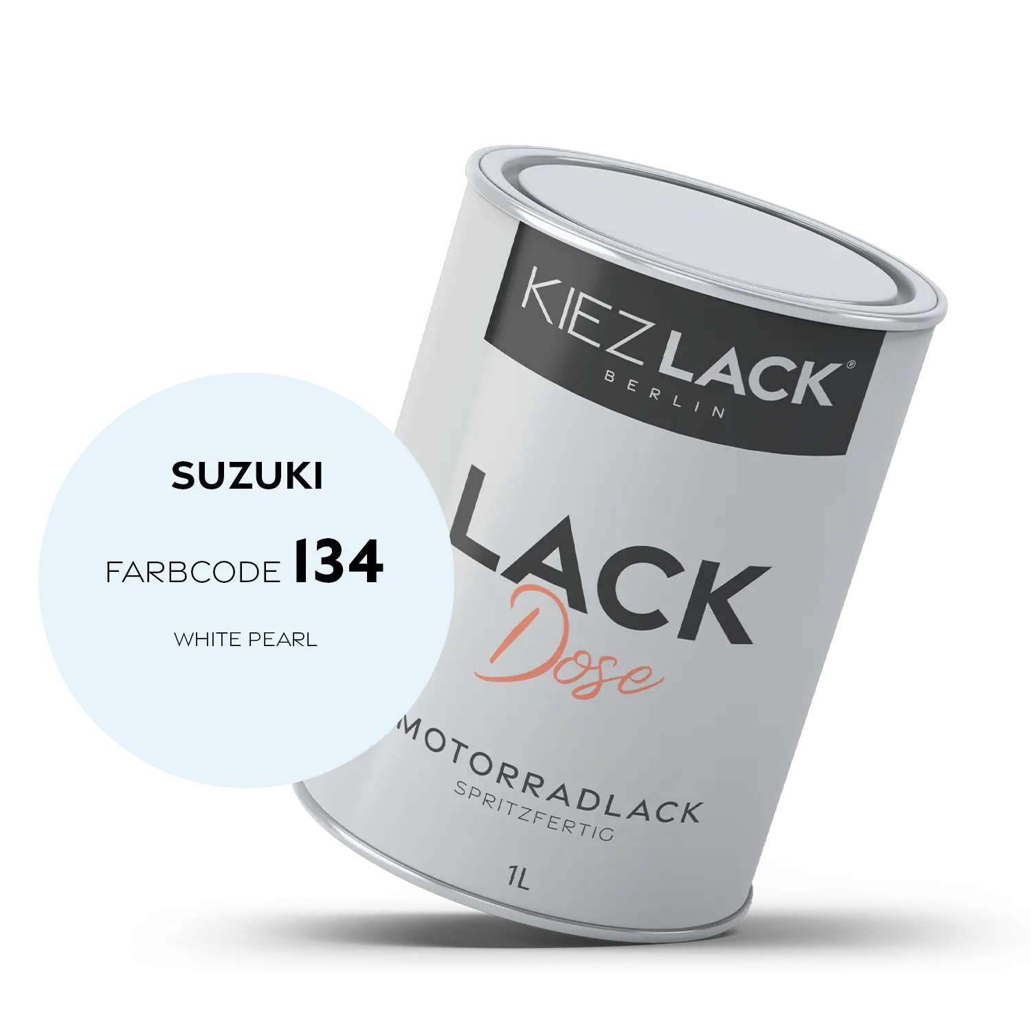 Kiezlack 1K Motorradlack Basislack Lackdose Suzuki 134 WHITE PEARL
