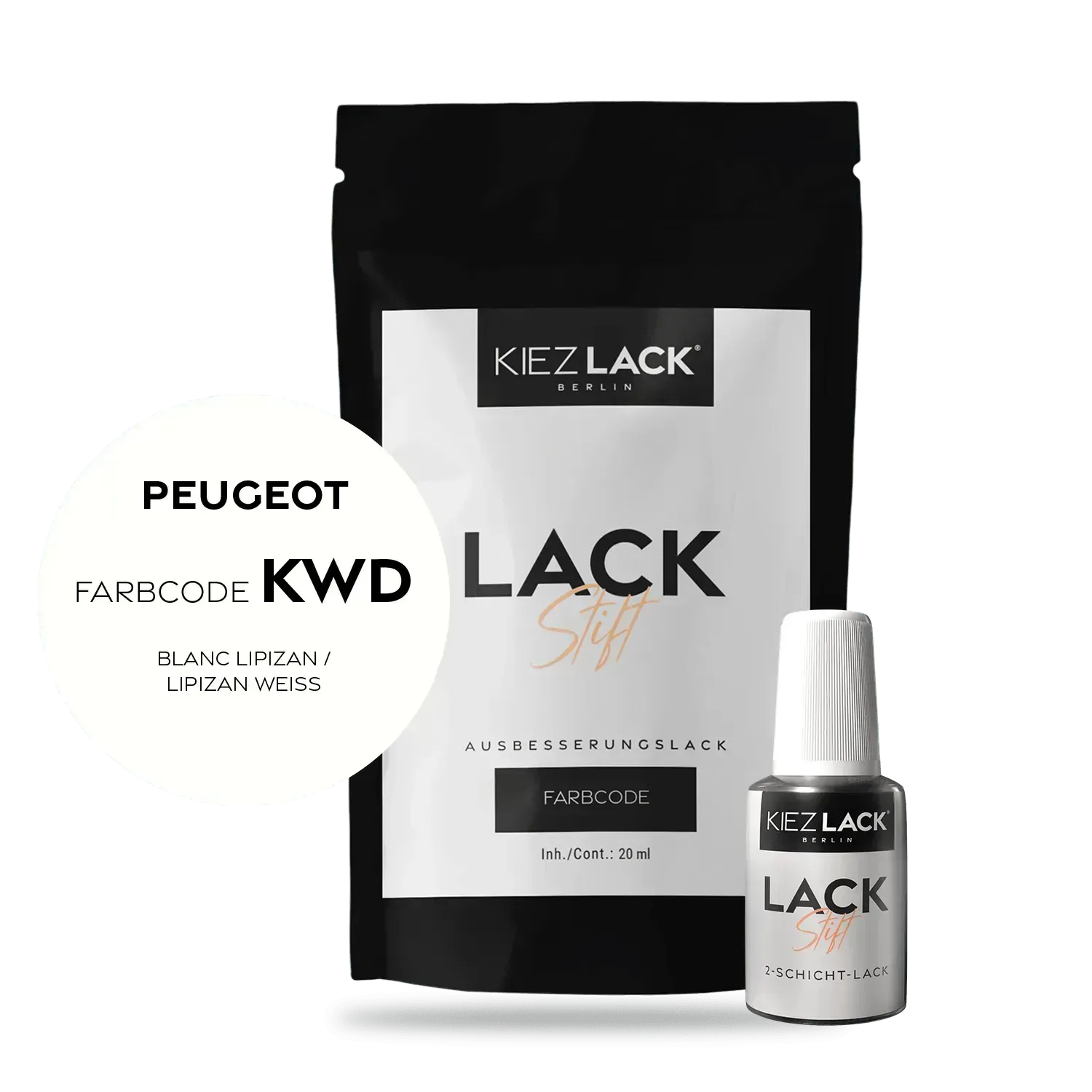 Autolack Lackstift Peugeot KWD BLANC LIPIZAN - Kiezlack