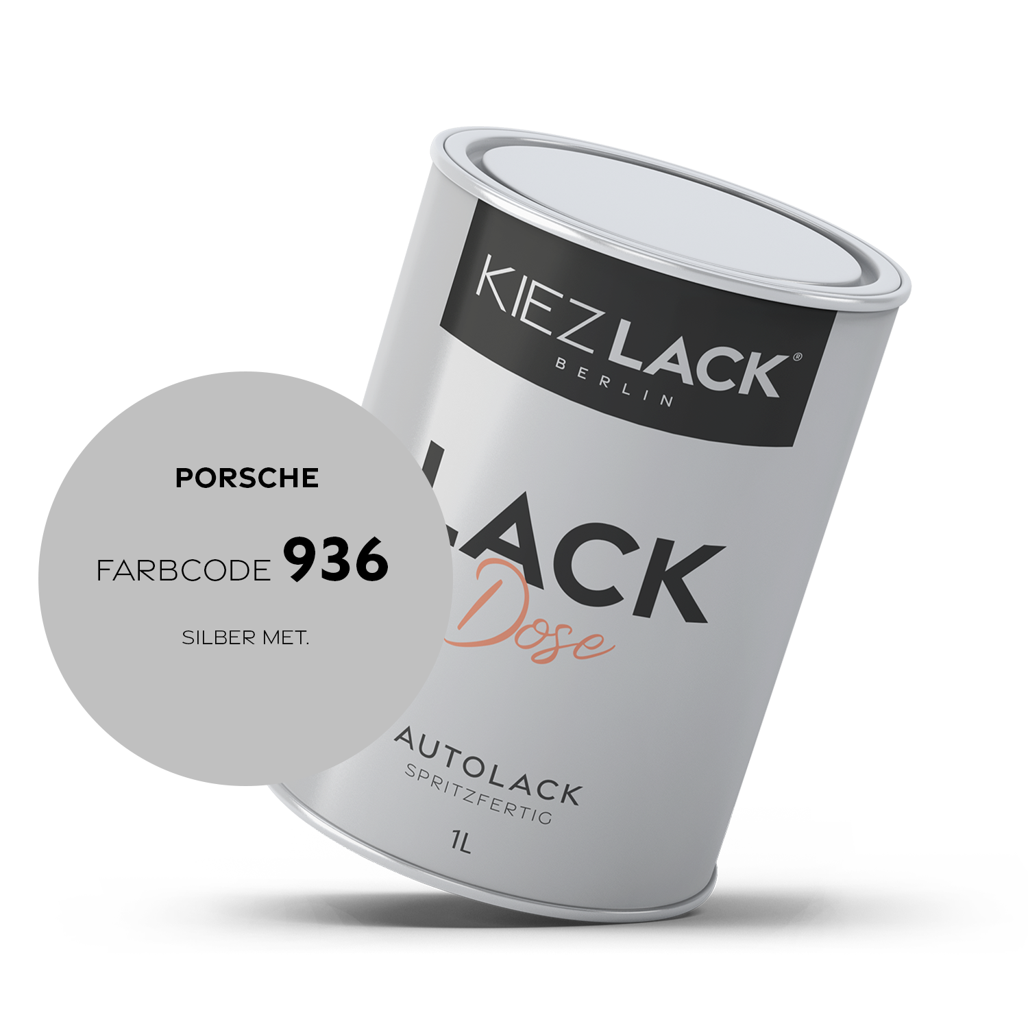Kiezlack 1K Autolack Lackdose Basislack spritzfertig PORSCHE 936 SILBER MET.
