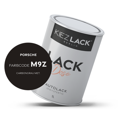 Kiezlack 1K Autolack Lackdose Basislack spritzfertig PORSCHE M9Z CARBONGRAU MET.