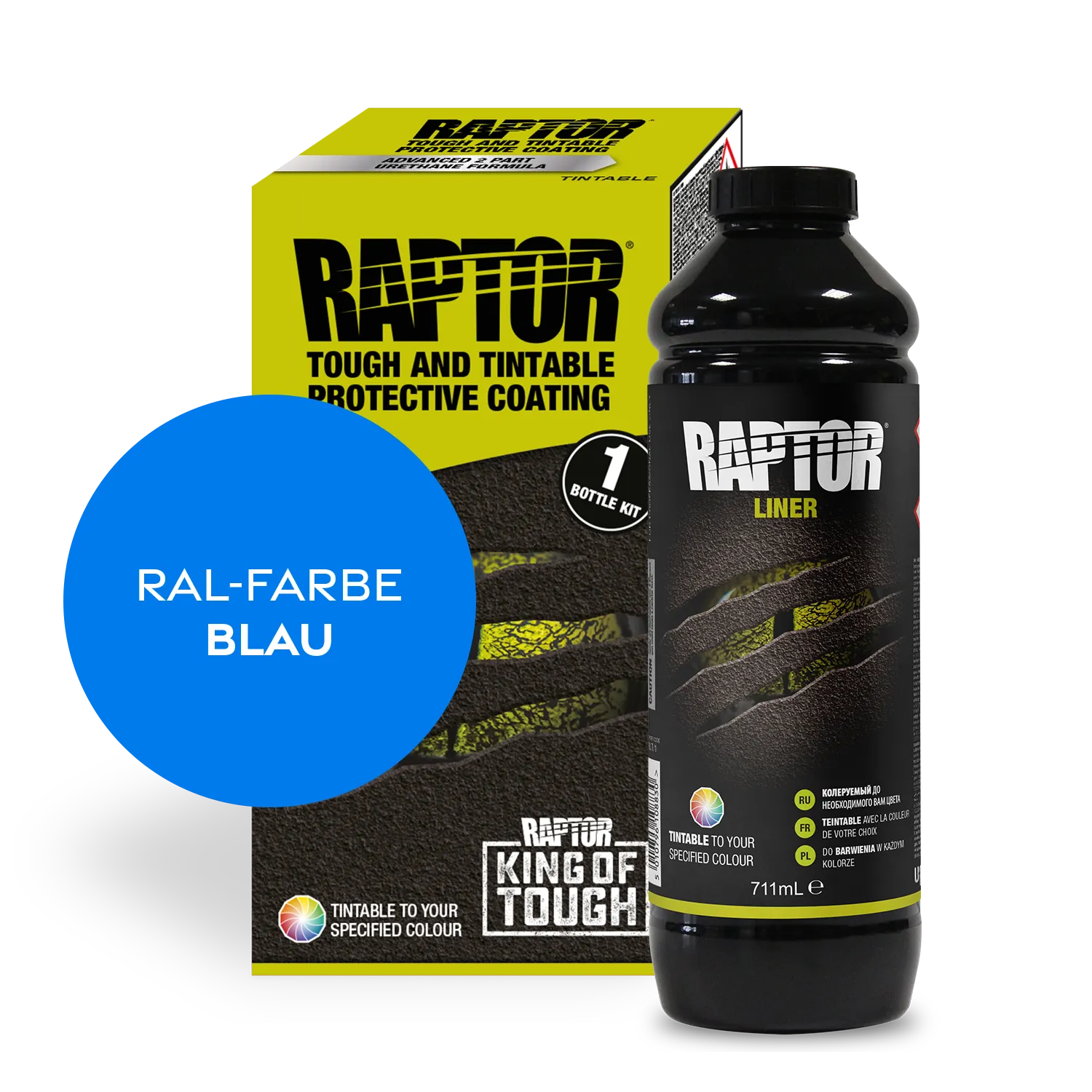 RAPTOR Liner Flaschen-Kit RAL-Farben Blau